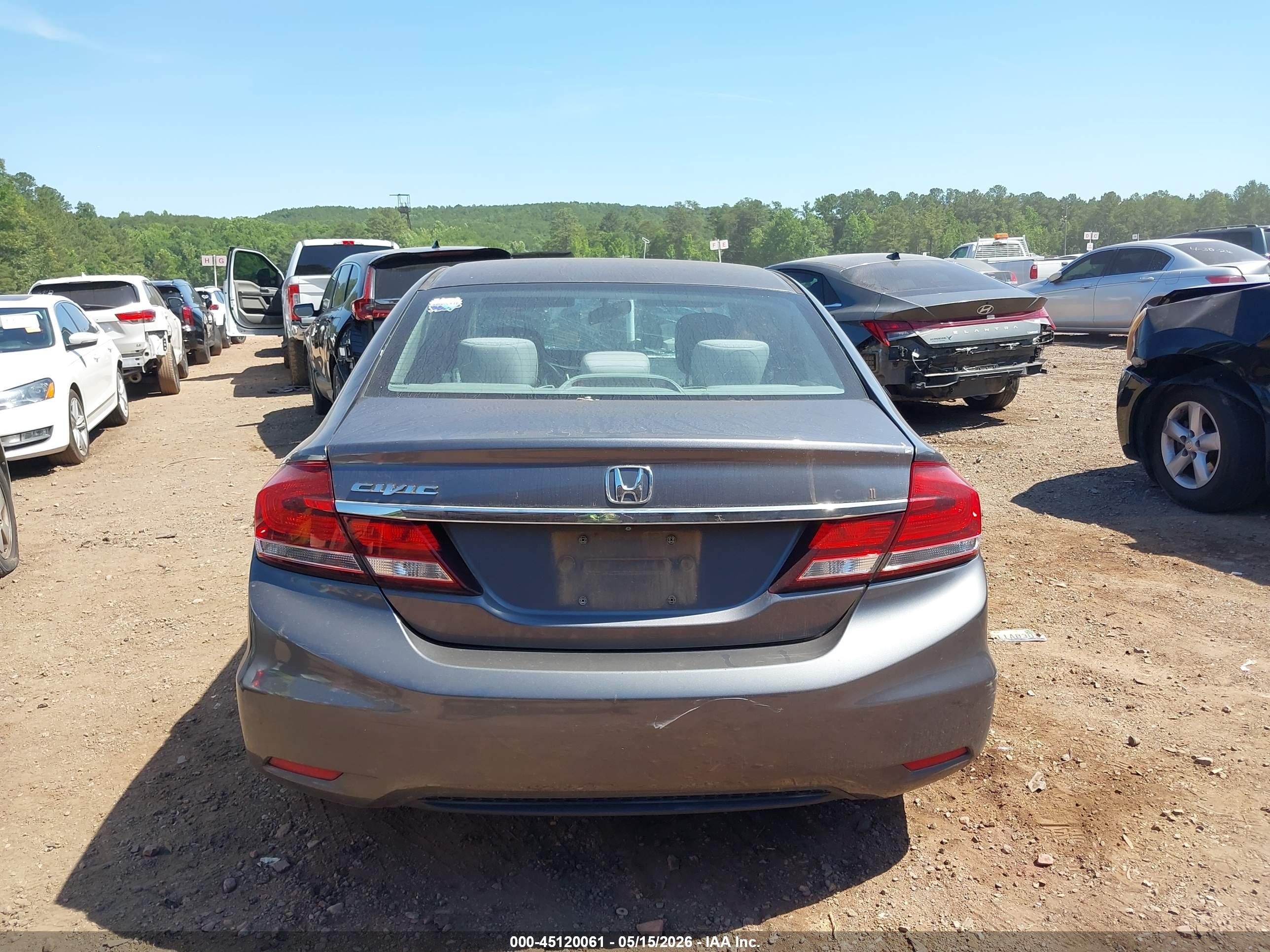 2014 Honda Civic Lx Gray vin: 19XFB2F51EE004740