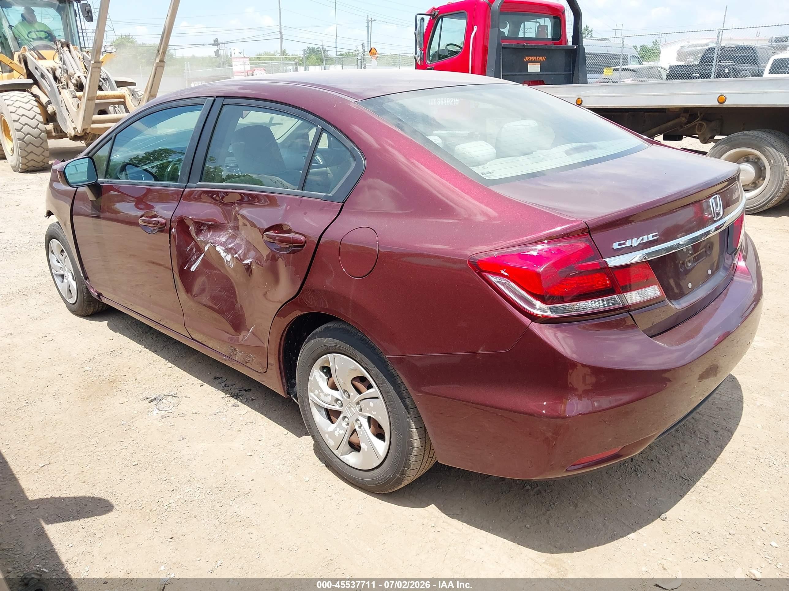 2014 Honda Civic Lx Maroon vin: 19XFB2F51EE005614