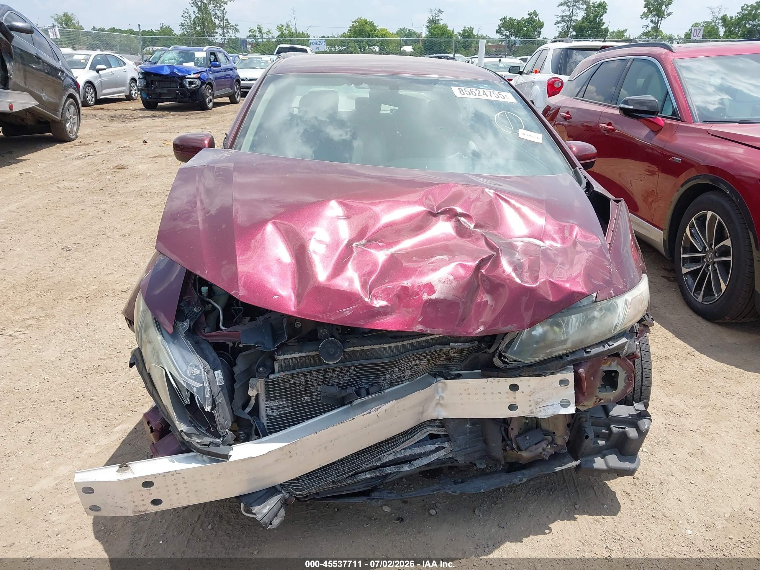 2014 Honda Civic Lx Maroon vin: 19XFB2F51EE005614