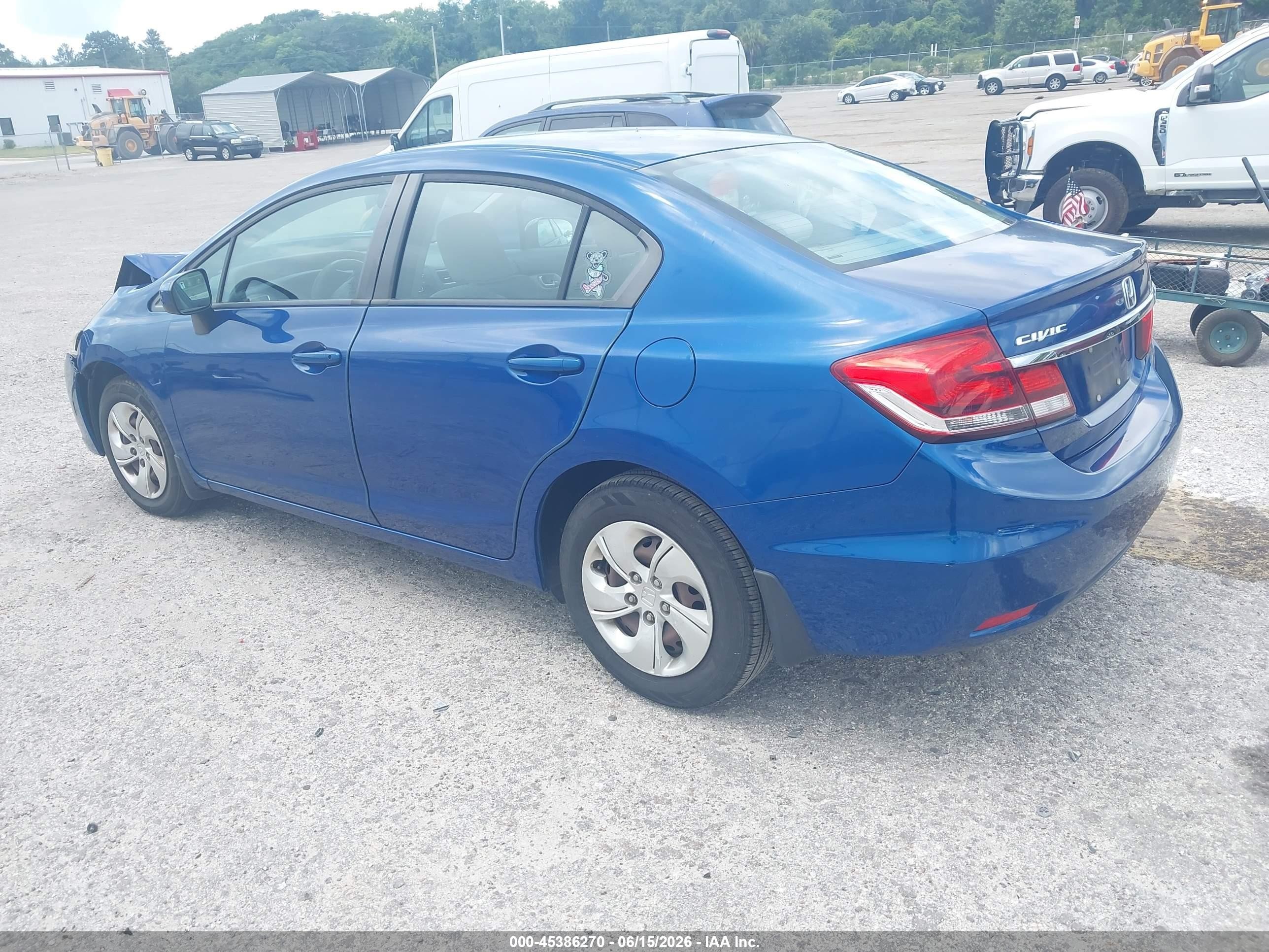 2014 Honda Civic Lx Blue vin: 19XFB2F51EE010649