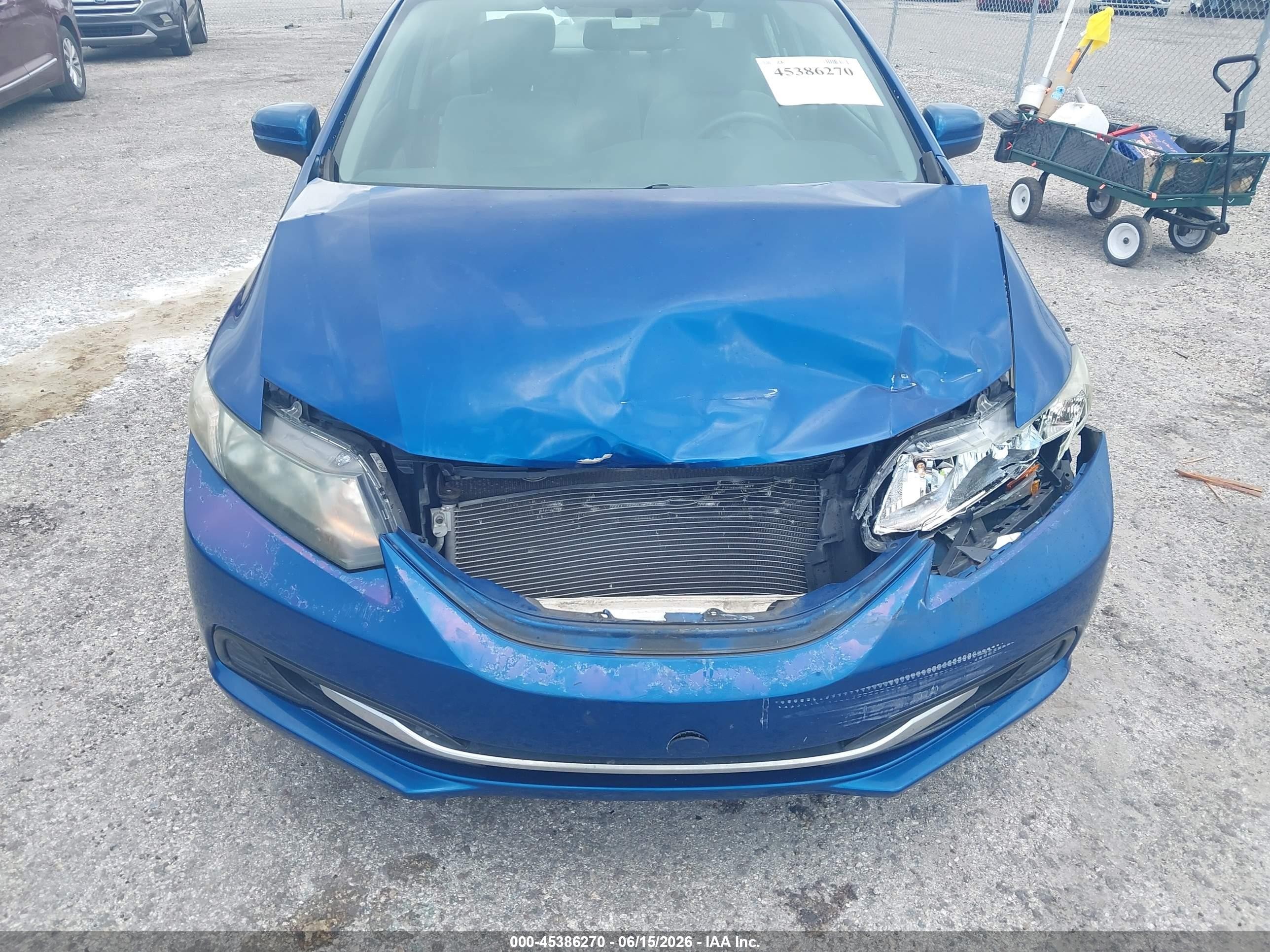 2014 Honda Civic Lx Blue vin: 19XFB2F51EE010649