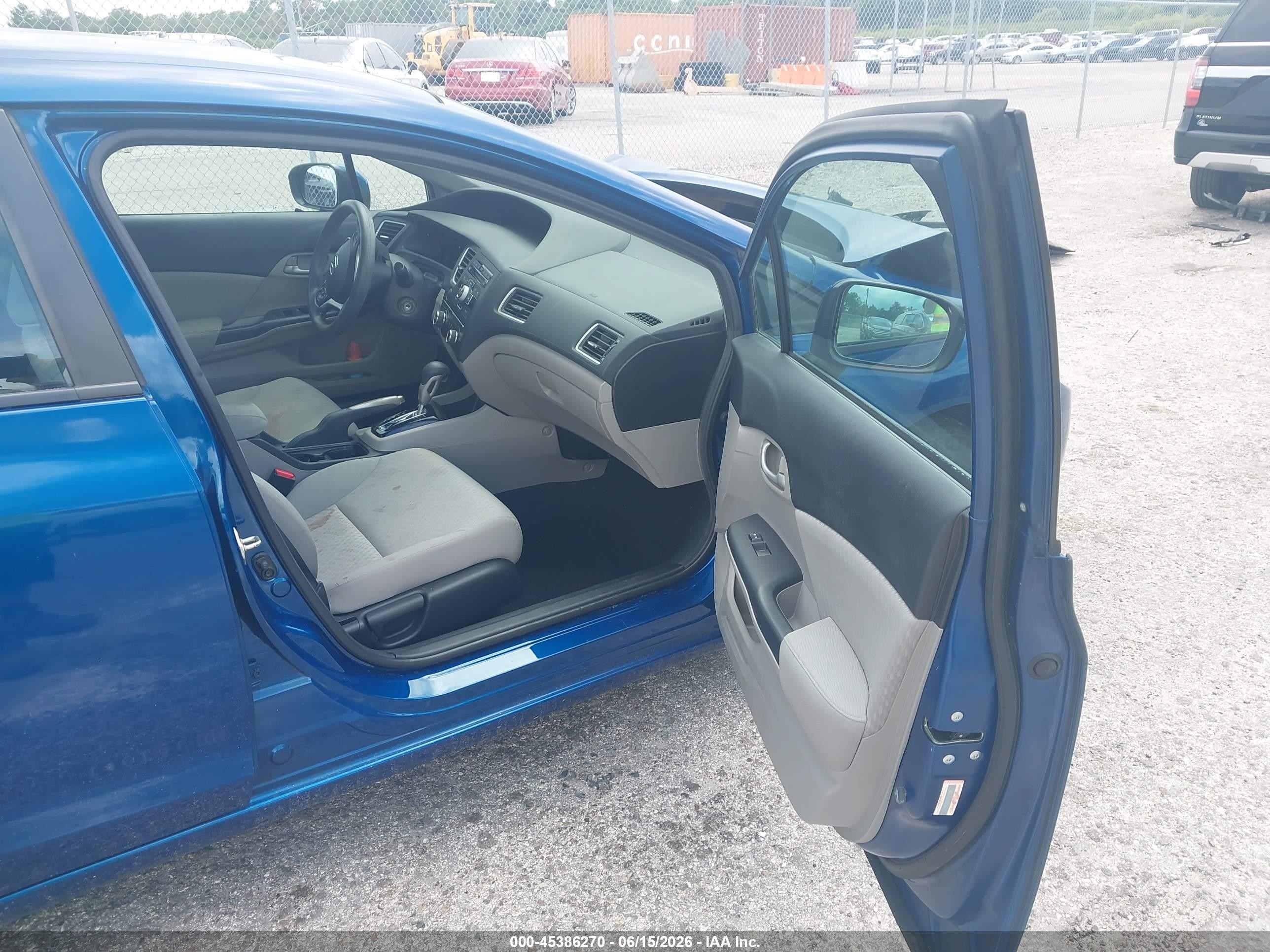 2014 Honda Civic Lx Blue vin: 19XFB2F51EE010649