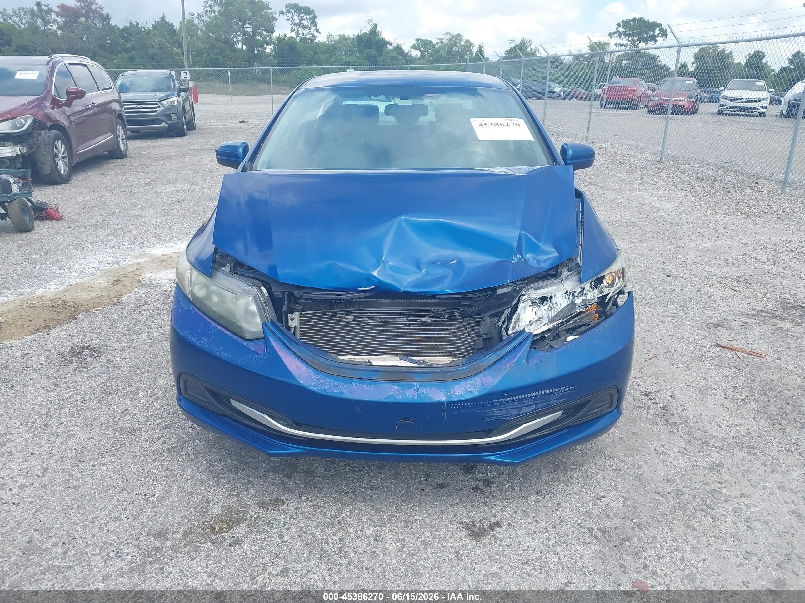 2014 Honda Civic Lx Blue vin: 19XFB2F51EE010649