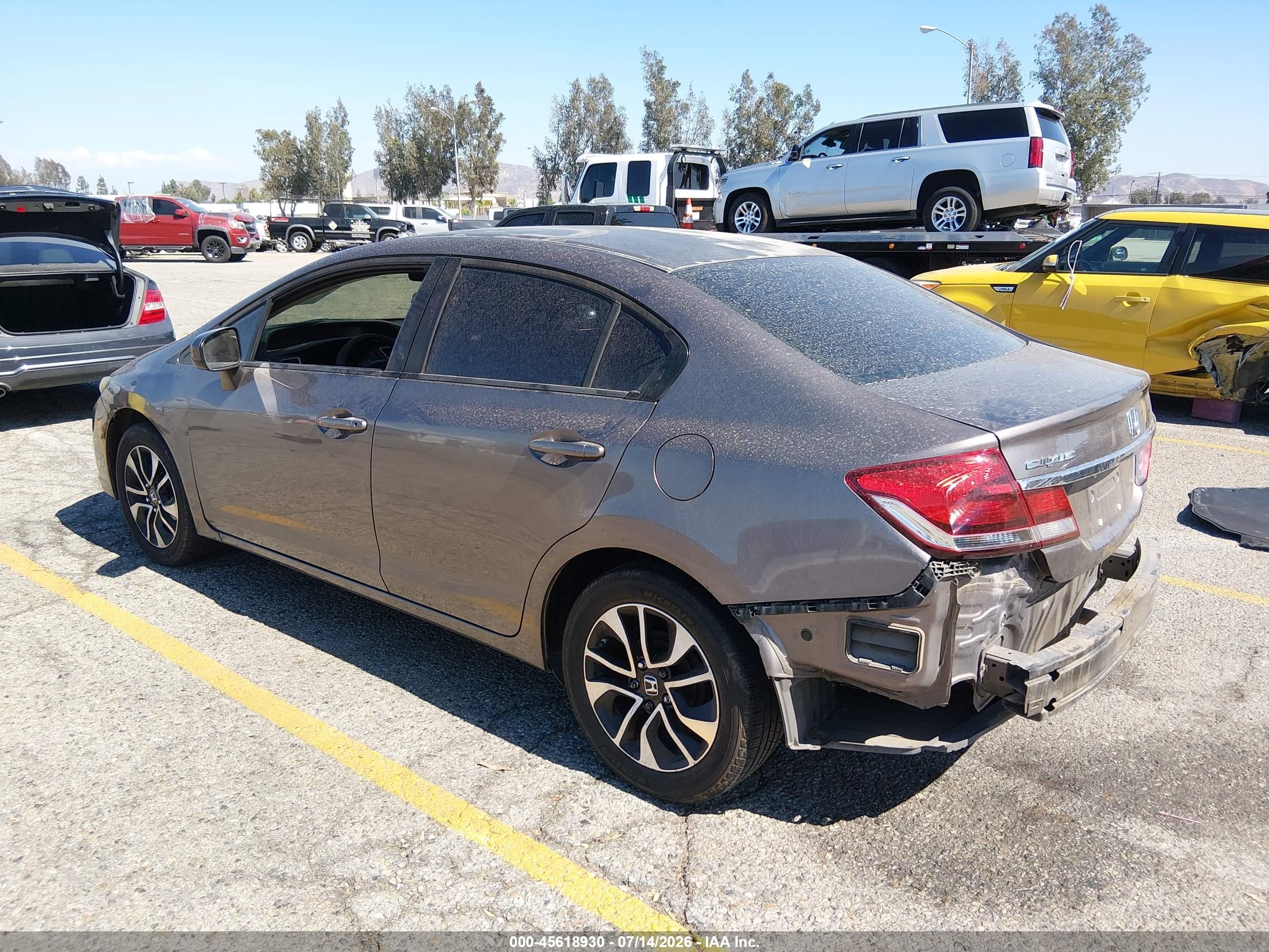2014 Honda Civic Lx Gray vin: 19XFB2F51EE025037