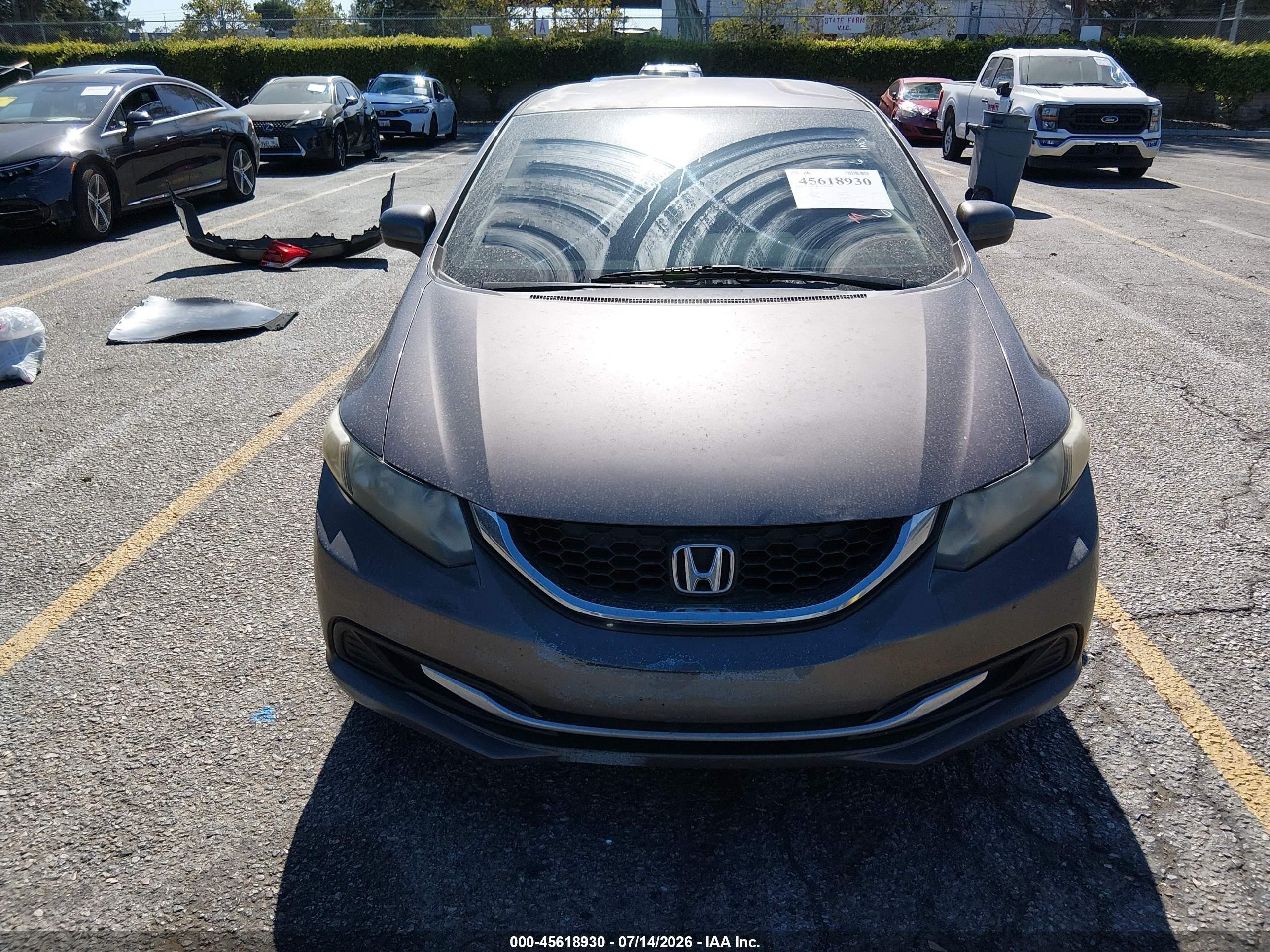 2014 Honda Civic Lx Gray vin: 19XFB2F51EE025037