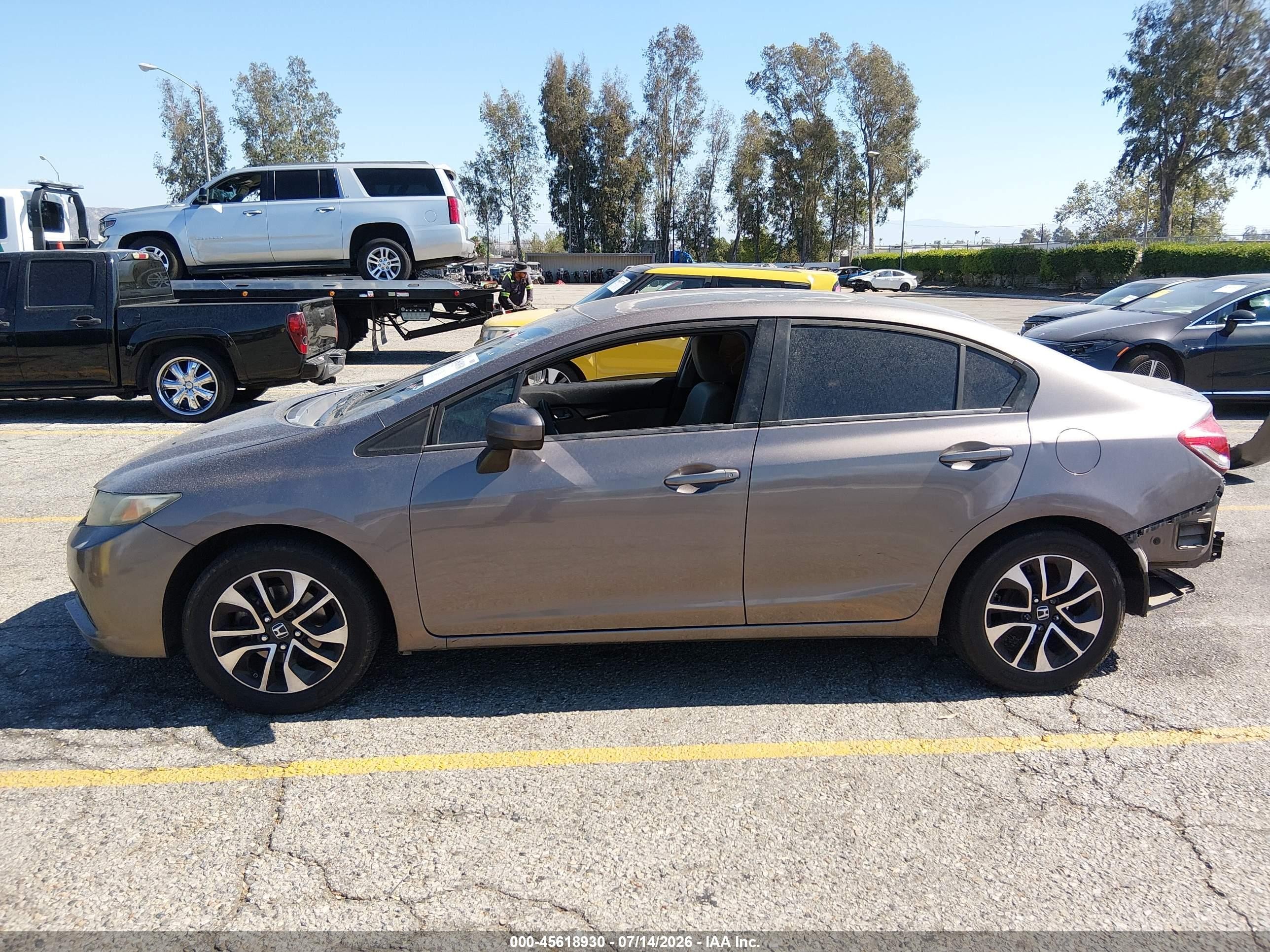 2014 Honda Civic Lx Gray vin: 19XFB2F51EE025037