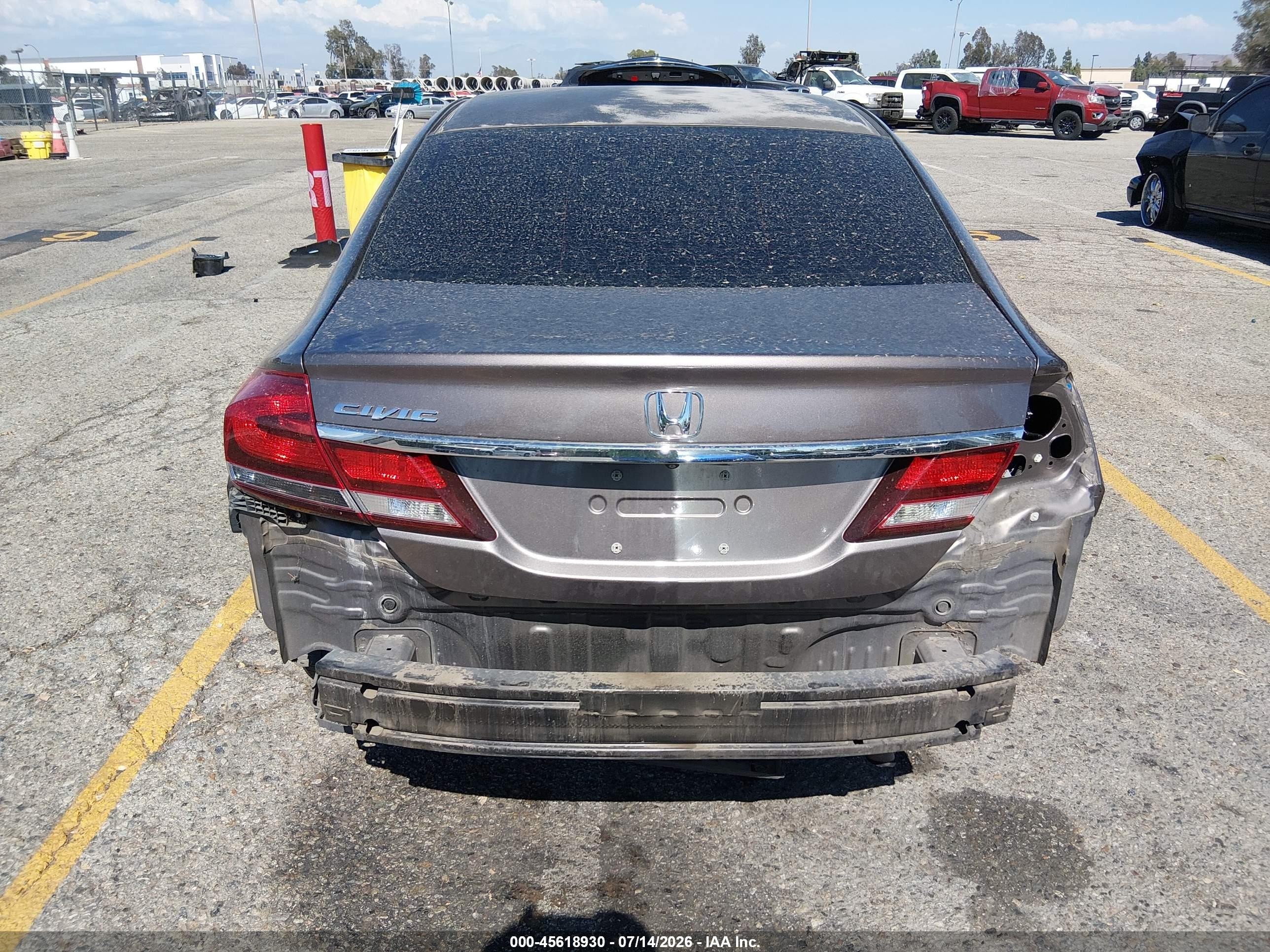2014 Honda Civic Lx Gray vin: 19XFB2F51EE025037