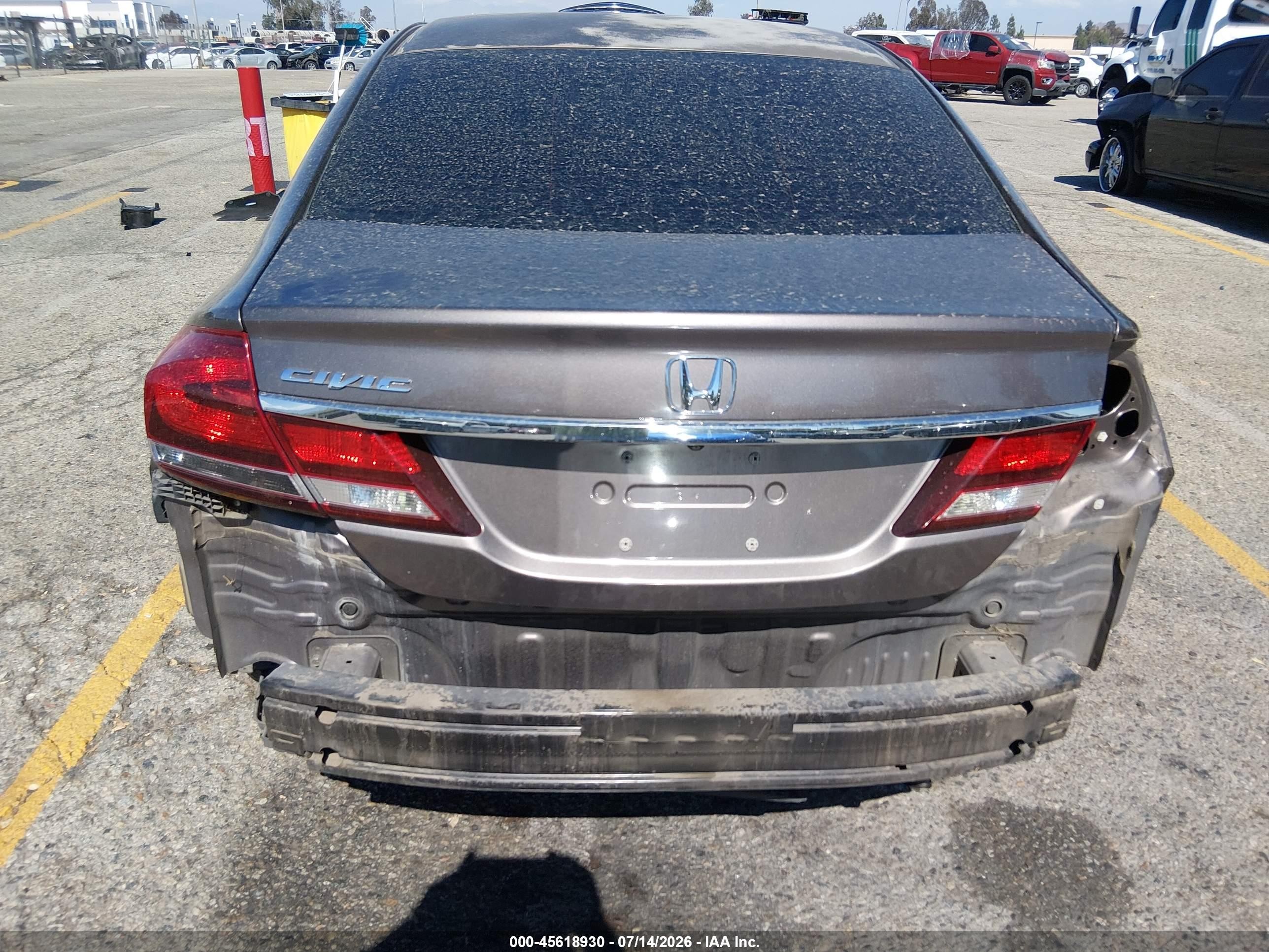 2014 Honda Civic Lx Gray vin: 19XFB2F51EE025037
