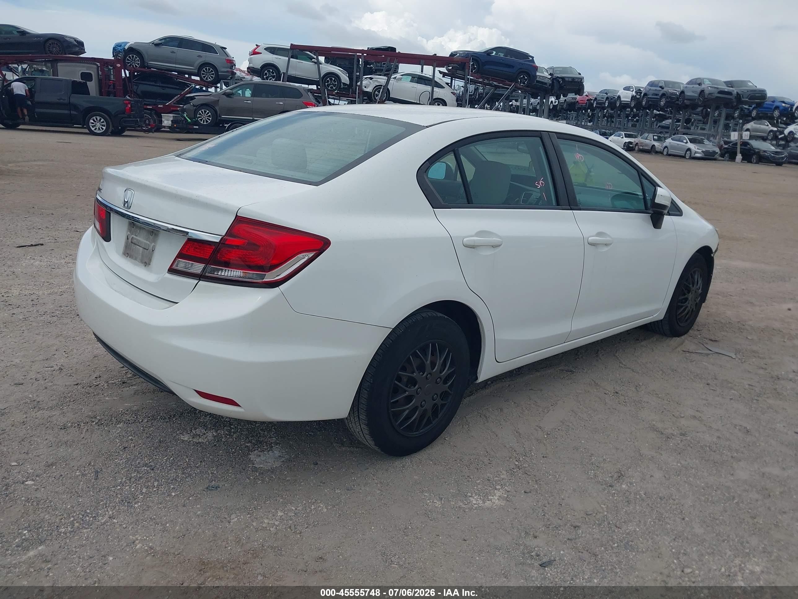 2014 Honda Civic Lx White vin: 19XFB2F51EE027855