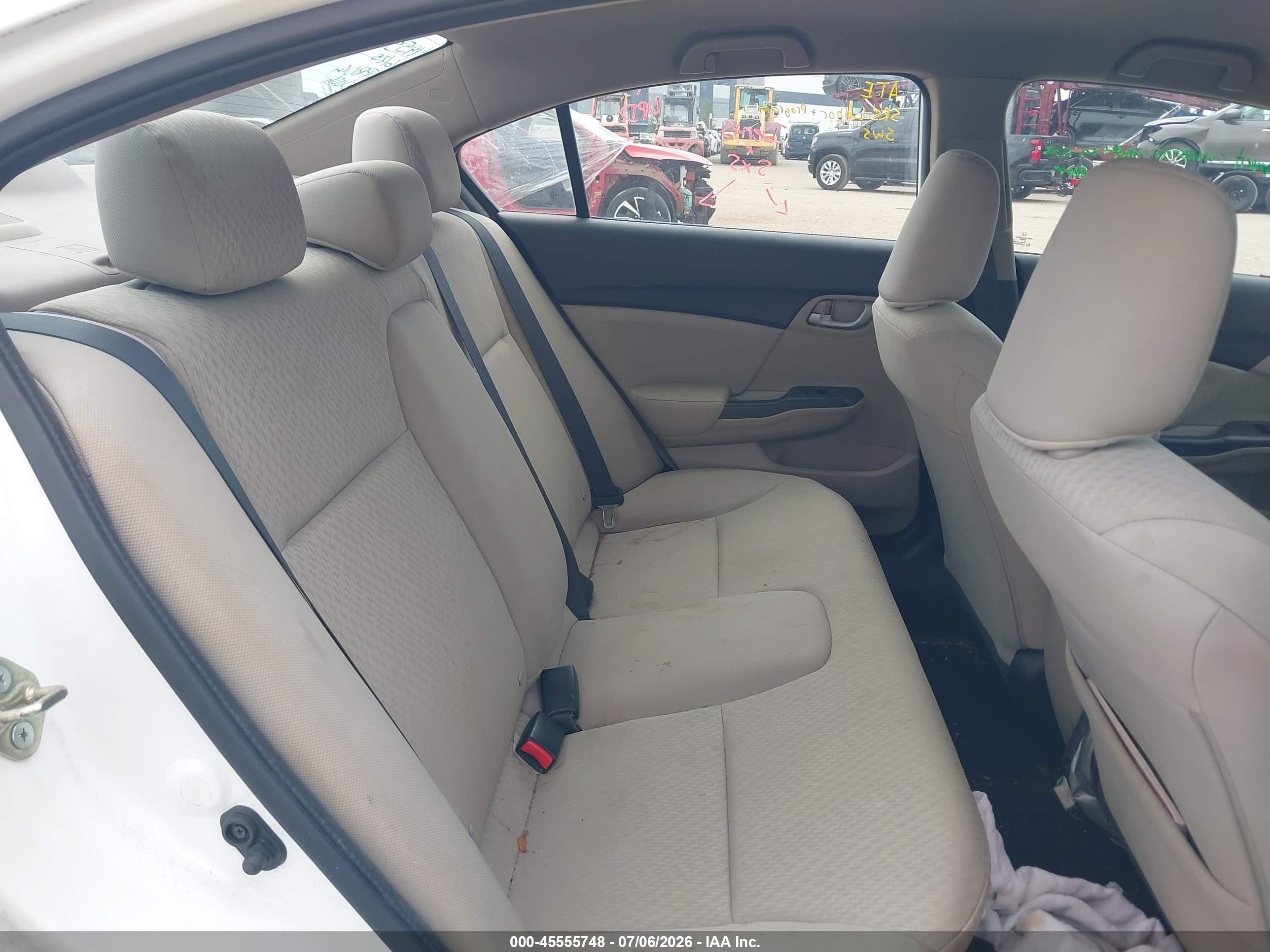2014 Honda Civic Lx White vin: 19XFB2F51EE027855