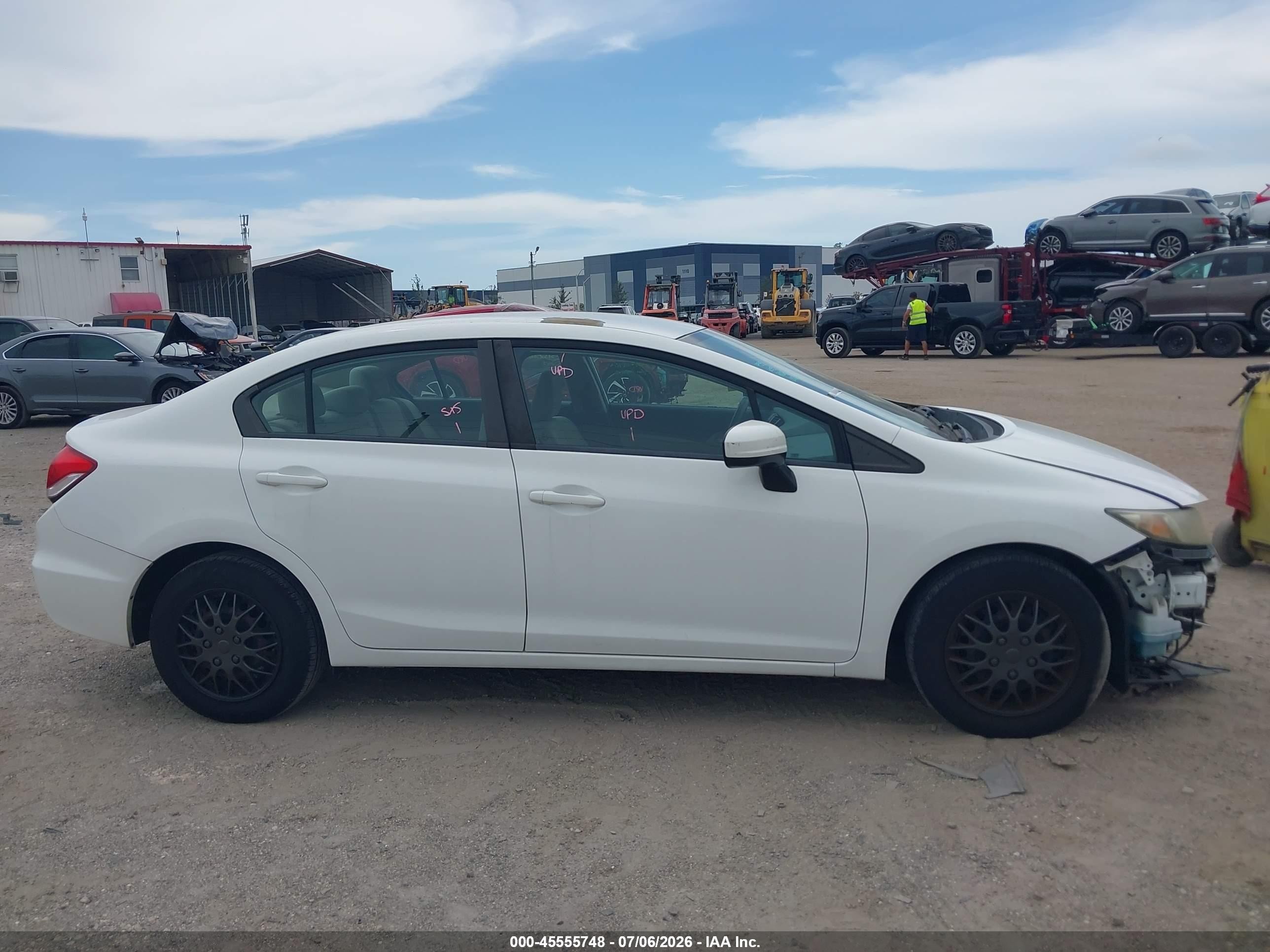 2014 Honda Civic Lx White vin: 19XFB2F51EE027855