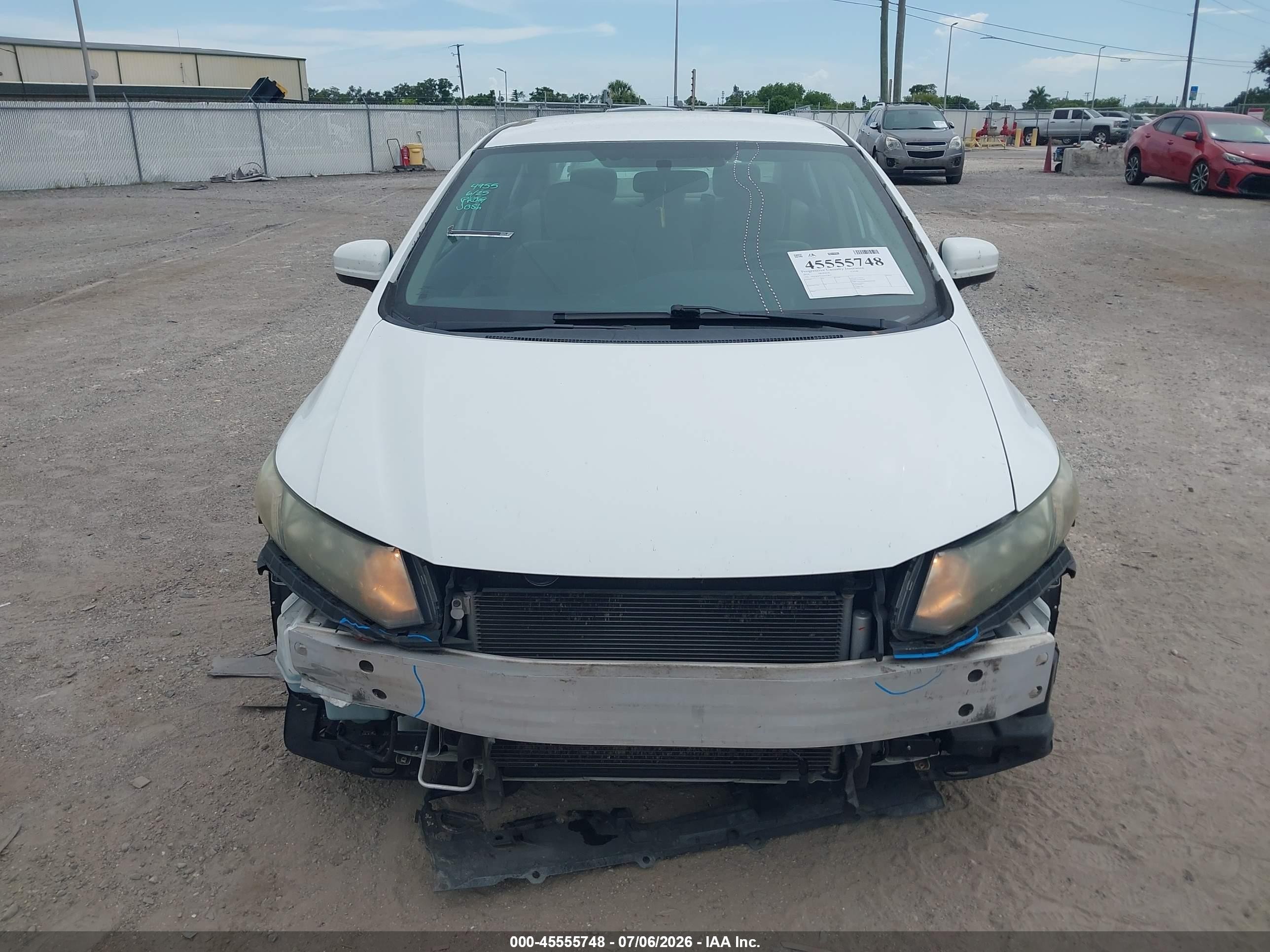 2014 Honda Civic Lx White vin: 19XFB2F51EE027855