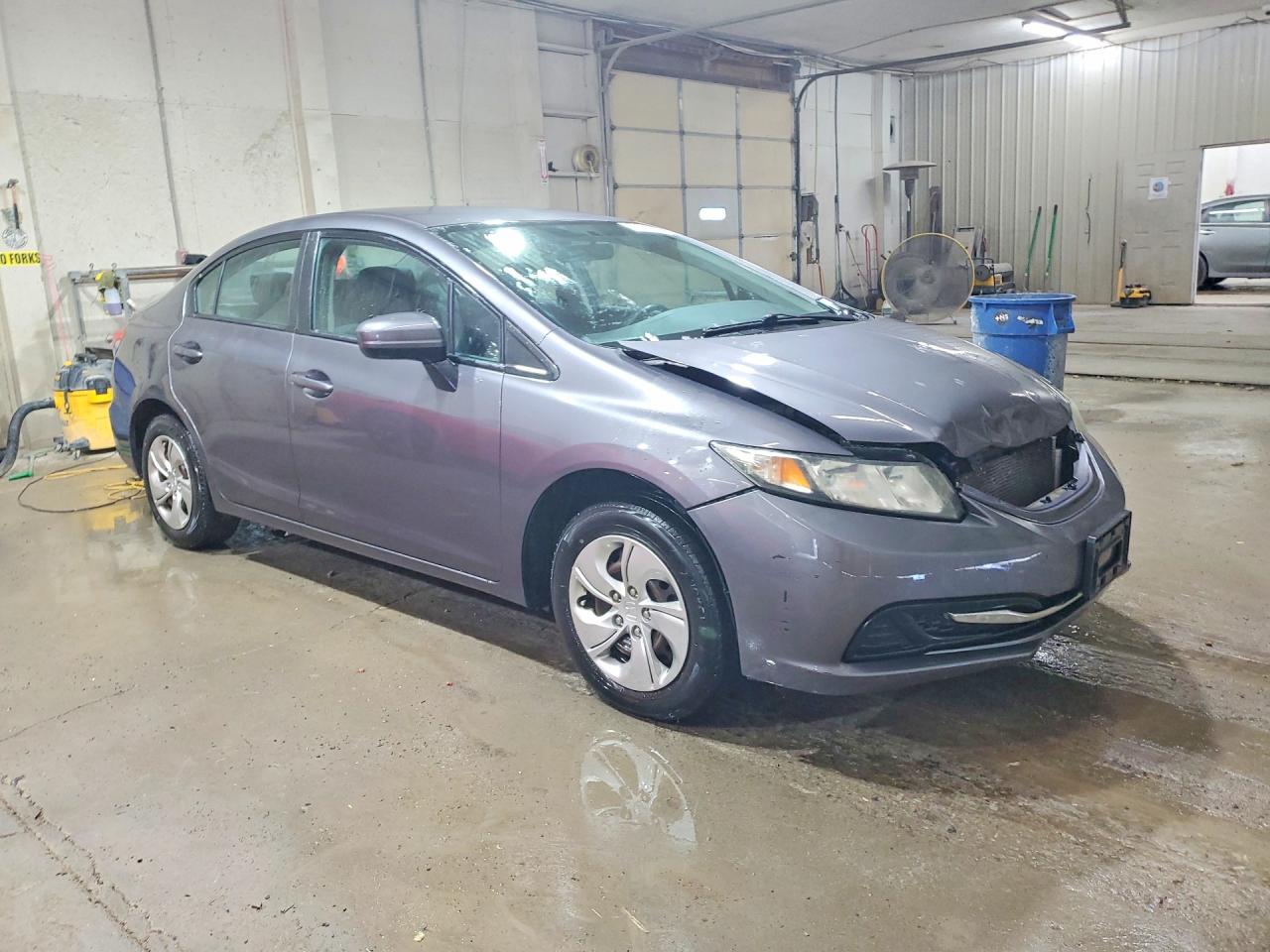 2014 Honda Civic Lx Gray vin: 19XFB2F51EE028066