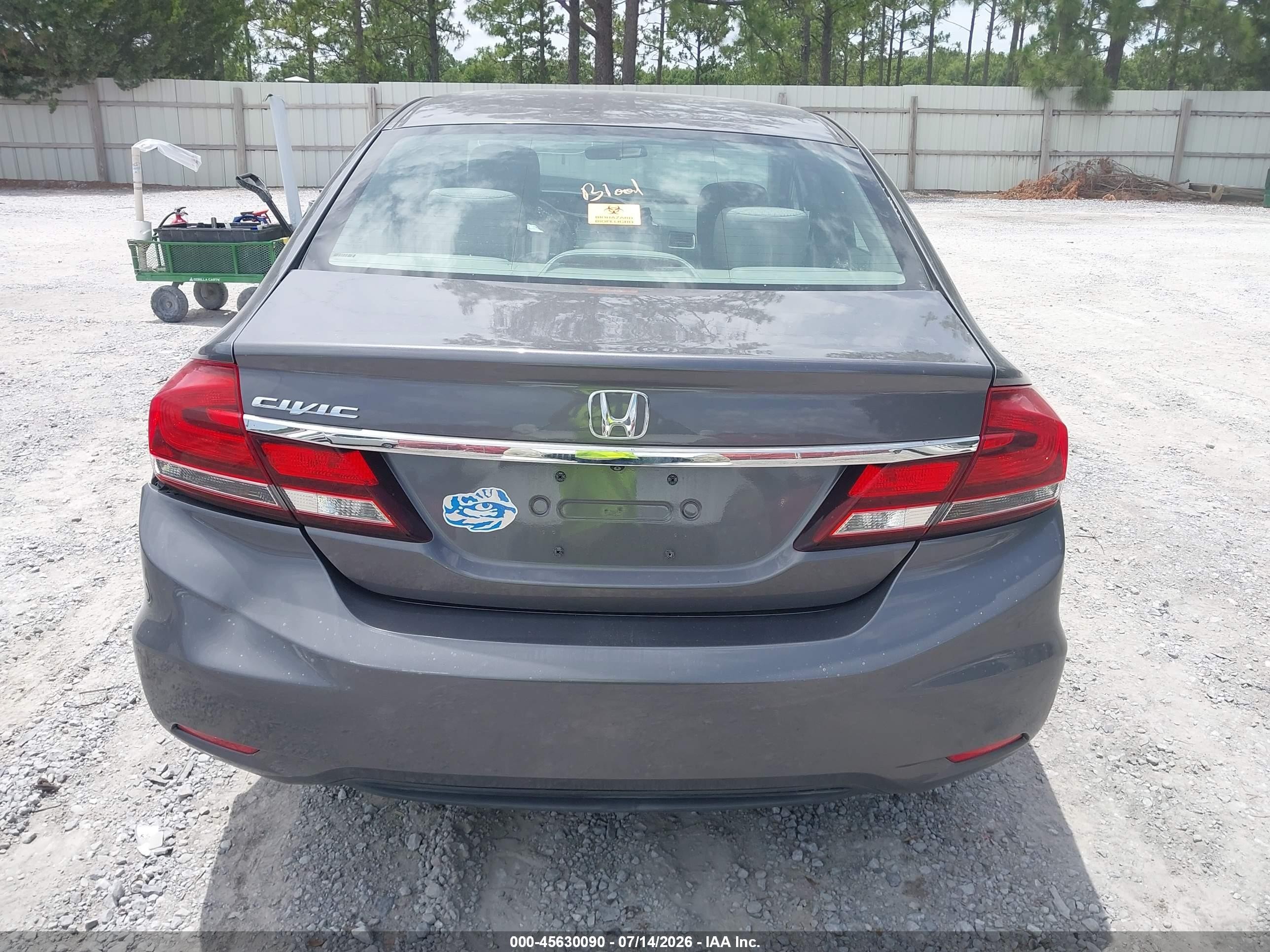 2014 Honda Civic Lx Gray vin: 19XFB2F51EE033669
