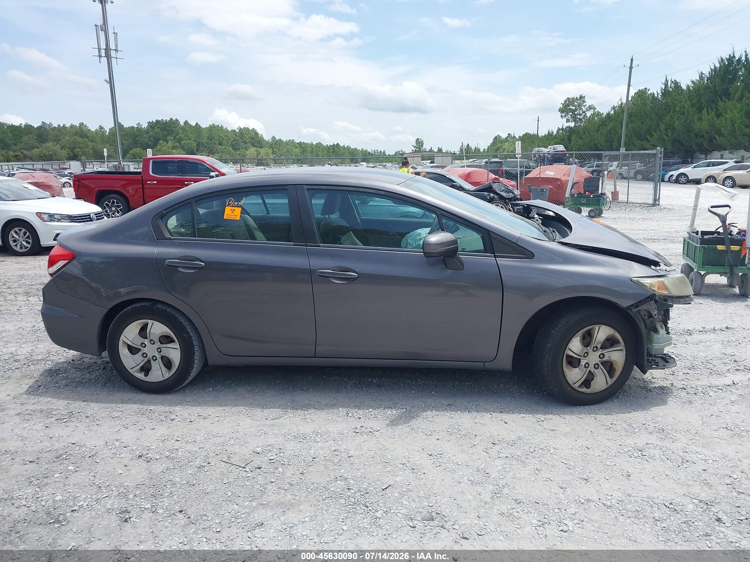 2014 Honda Civic Lx Gray vin: 19XFB2F51EE033669
