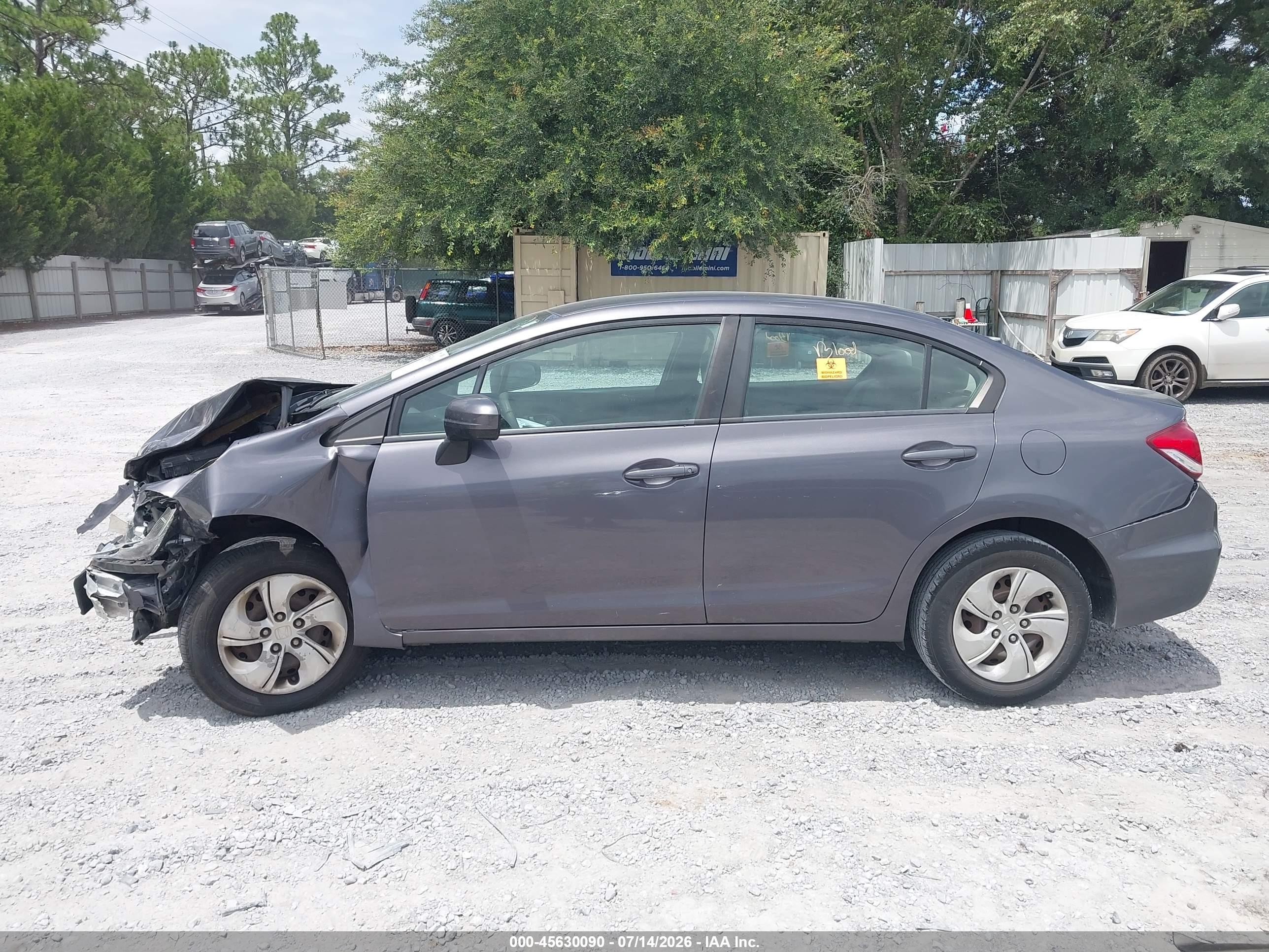 2014 Honda Civic Lx Gray vin: 19XFB2F51EE033669