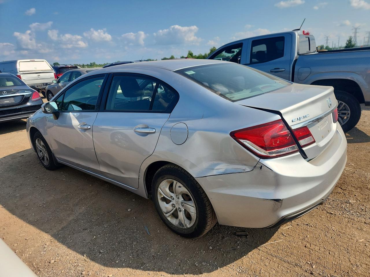 2014 Honda Civic Lx Silver vin: 19XFB2F51EE040105