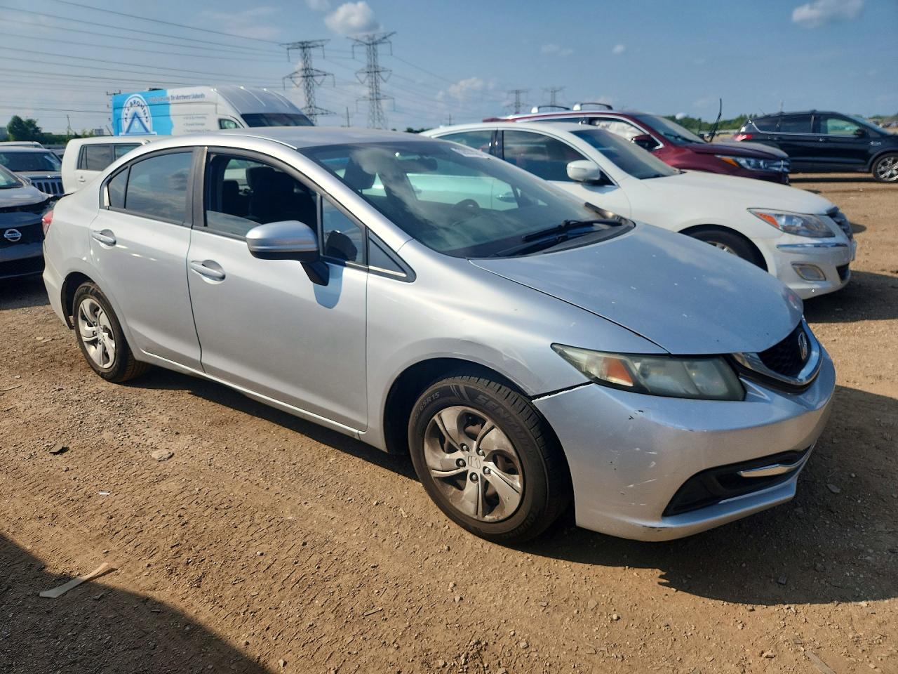 2014 Honda Civic Lx Silver vin: 19XFB2F51EE040105