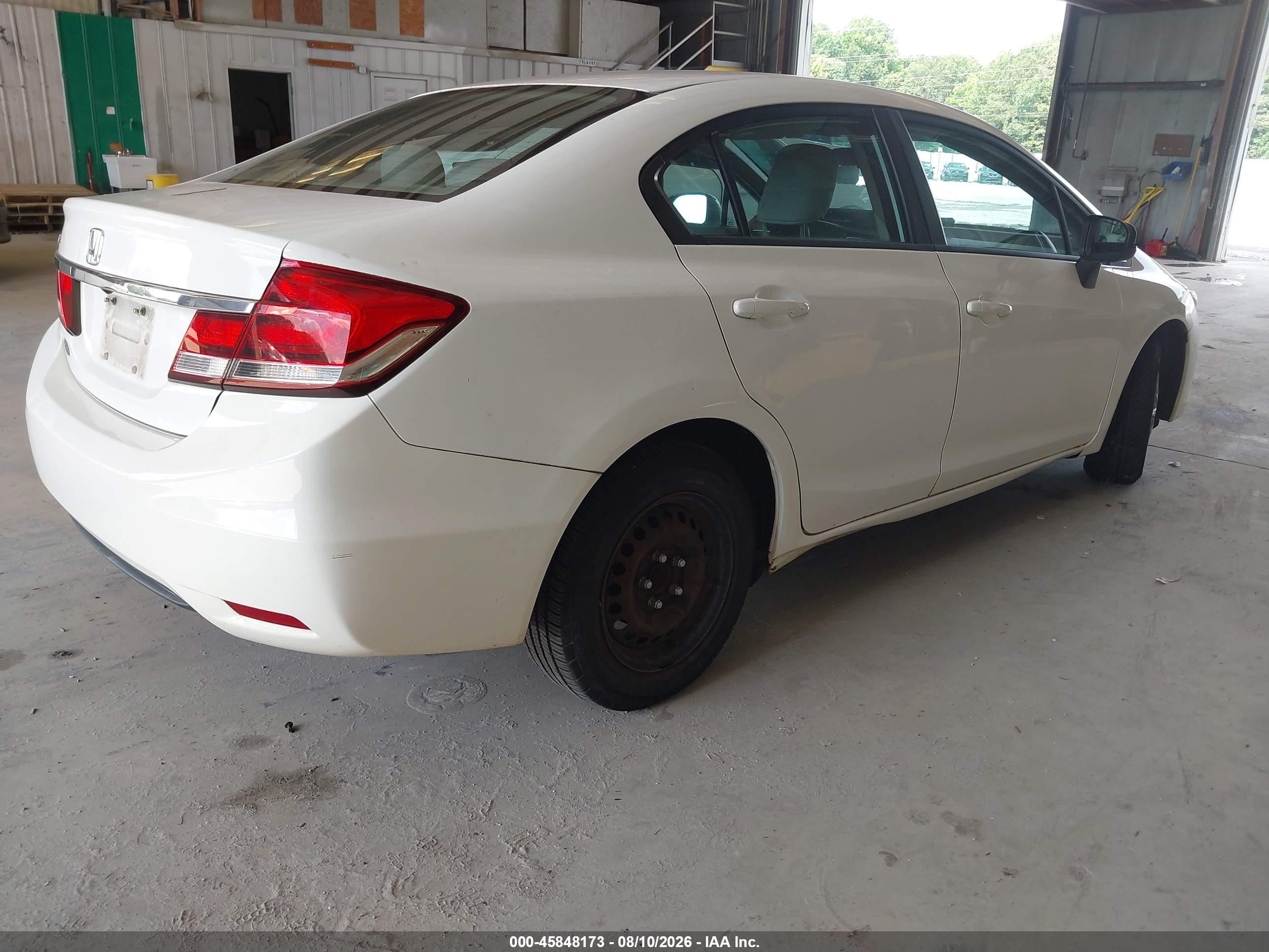 2014 Honda Civic Lx White vin: 19XFB2F51EE053419