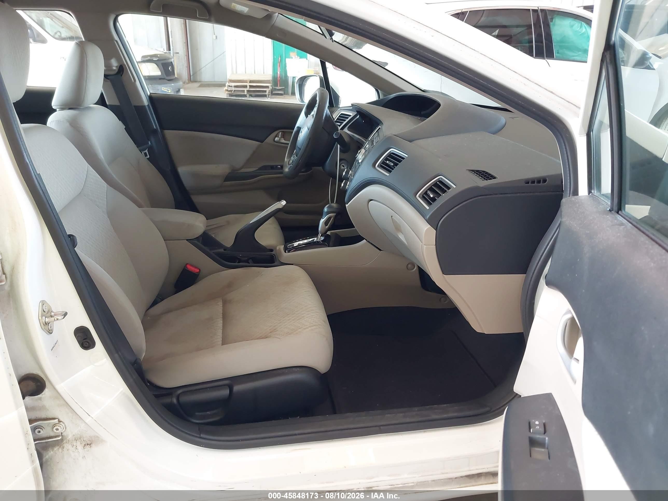 2014 Honda Civic Lx White vin: 19XFB2F51EE053419