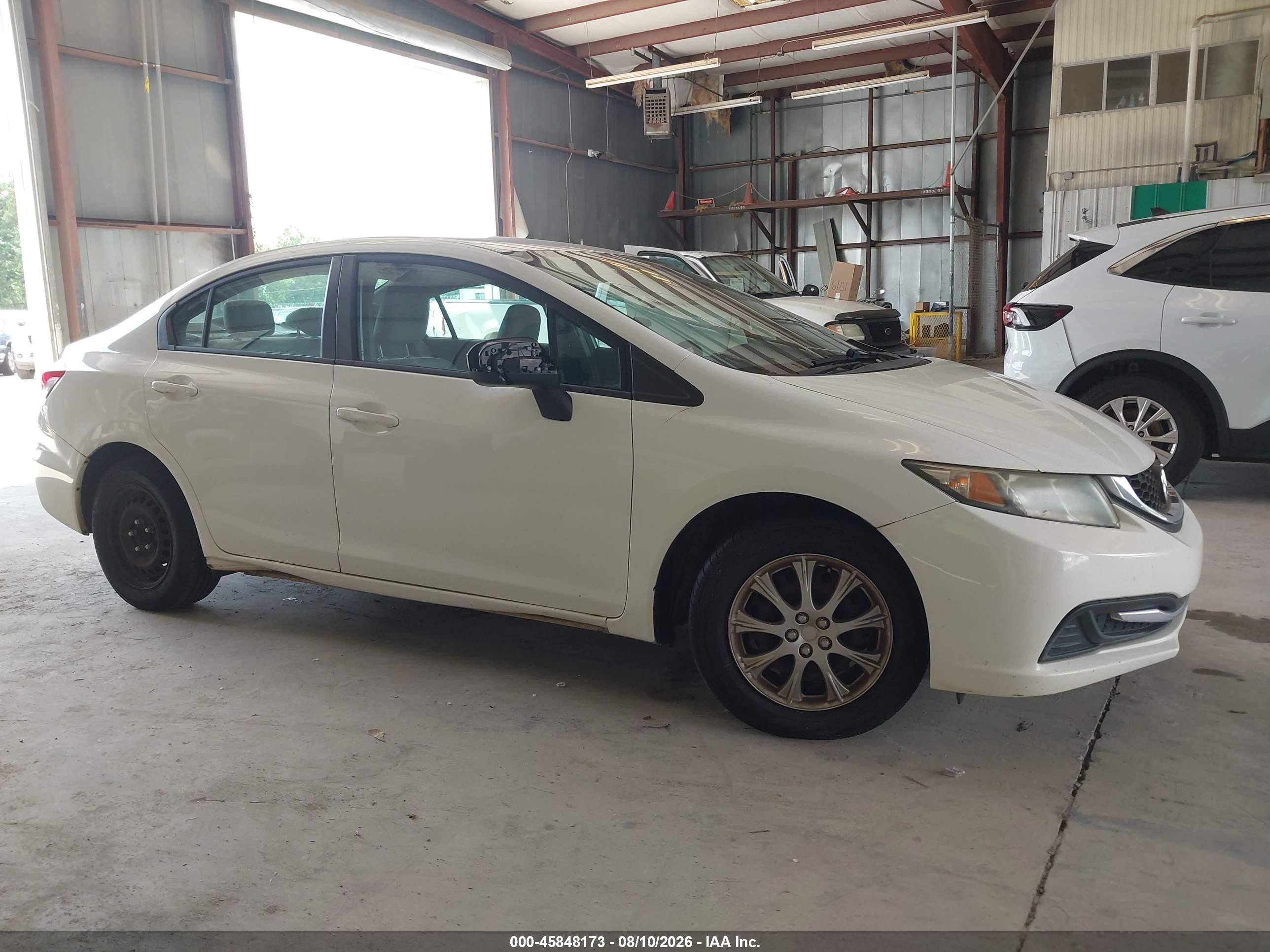 2014 Honda Civic Lx White vin: 19XFB2F51EE053419
