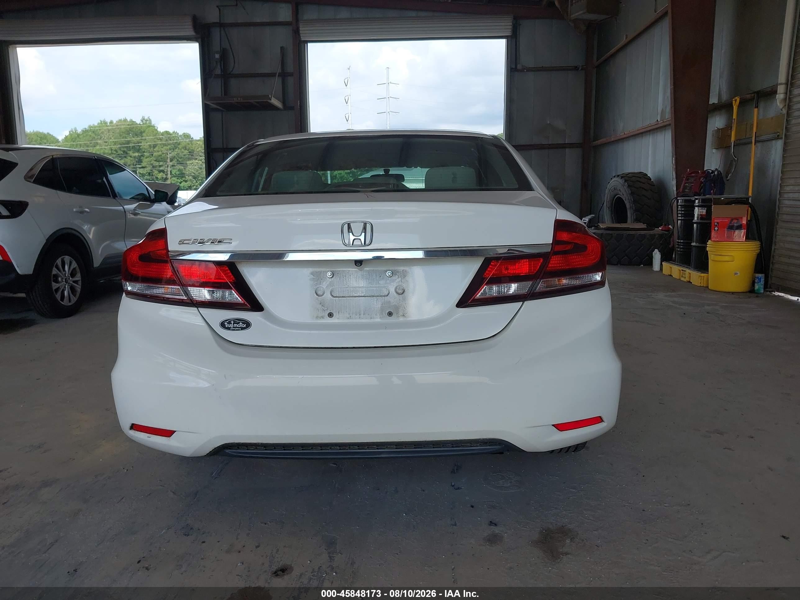 2014 Honda Civic Lx White vin: 19XFB2F51EE053419