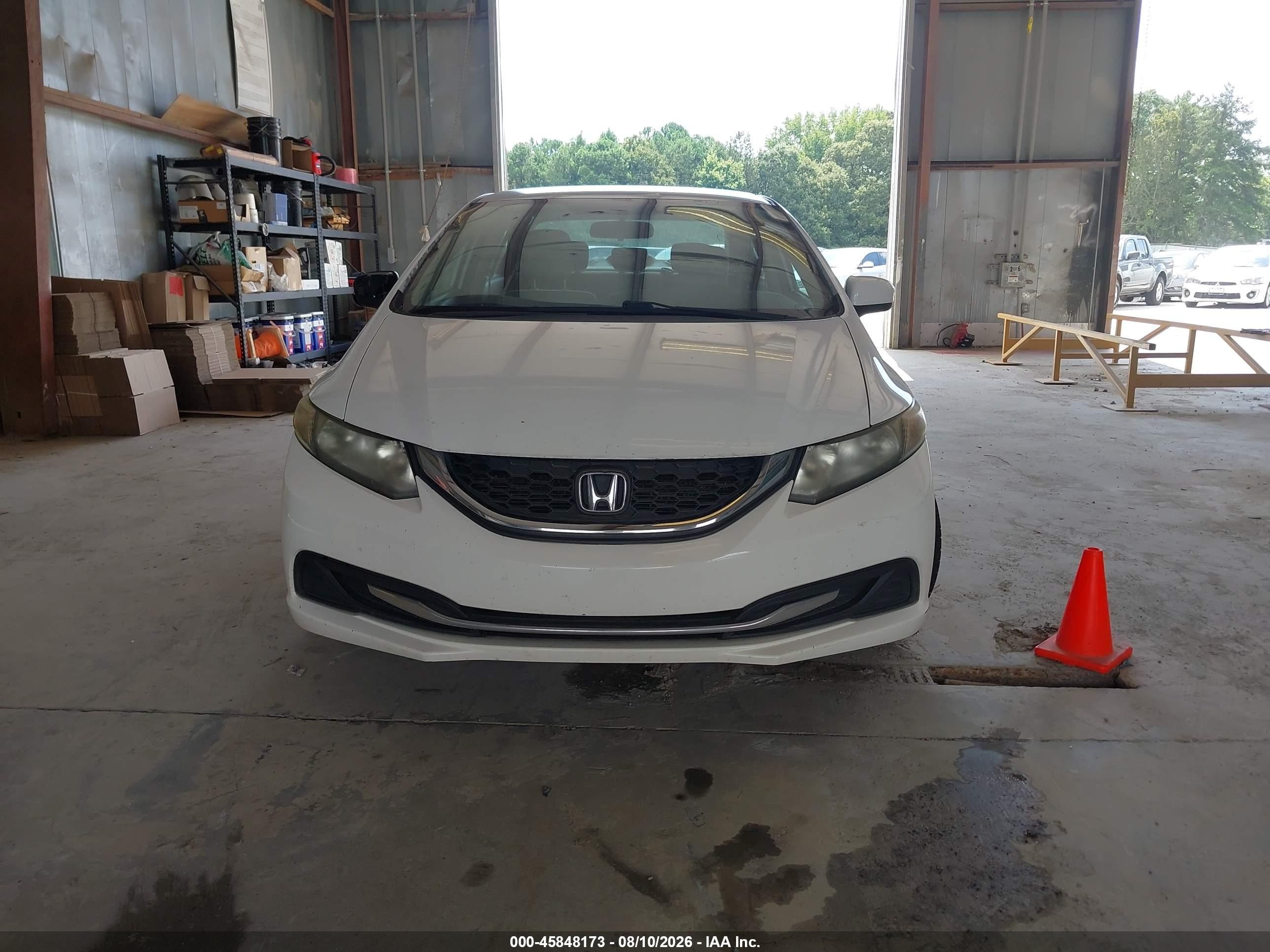 2014 Honda Civic Lx White vin: 19XFB2F51EE053419