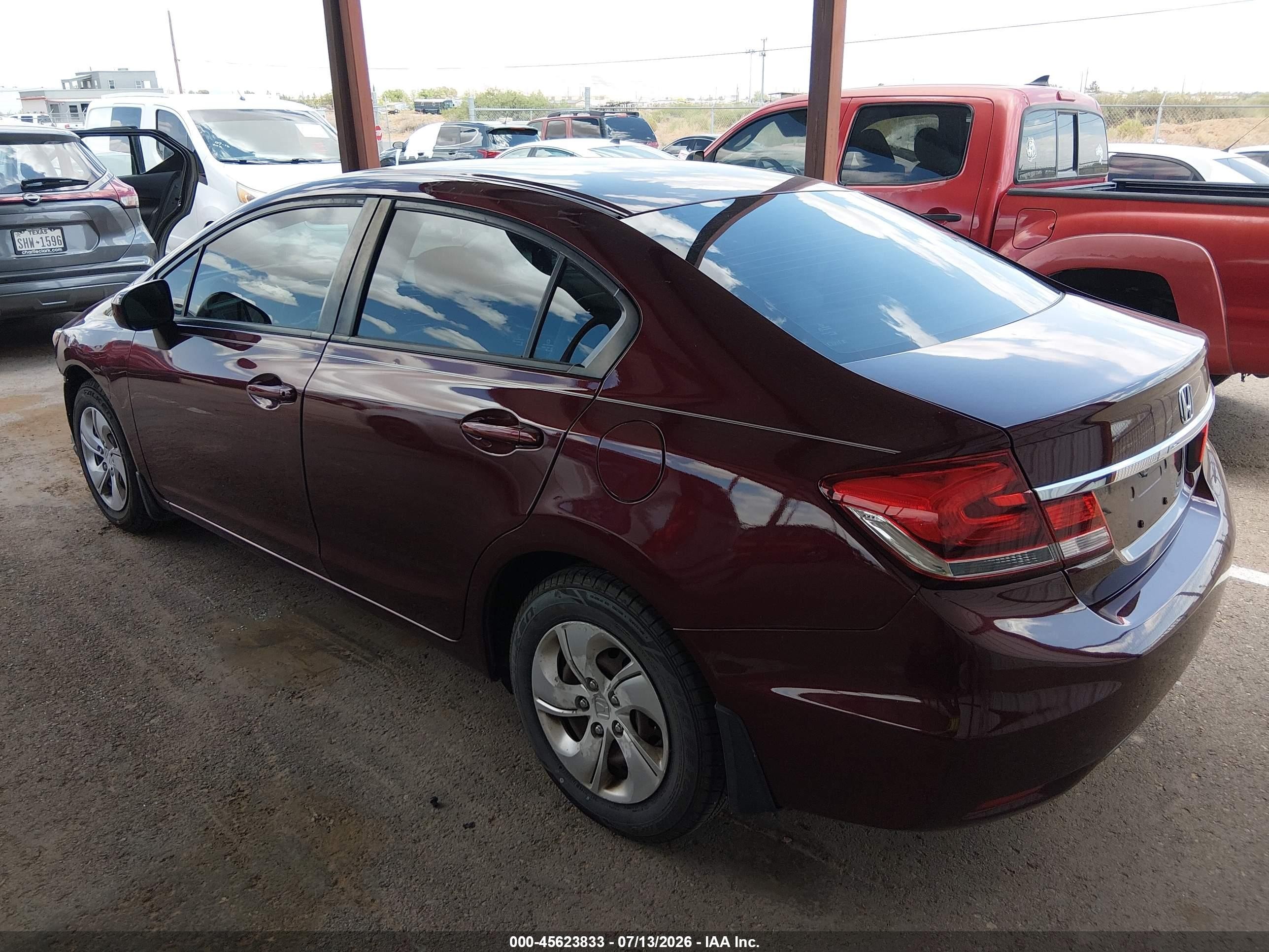 2014 Honda Civic Lx Maroon vin: 19XFB2F51EE056482