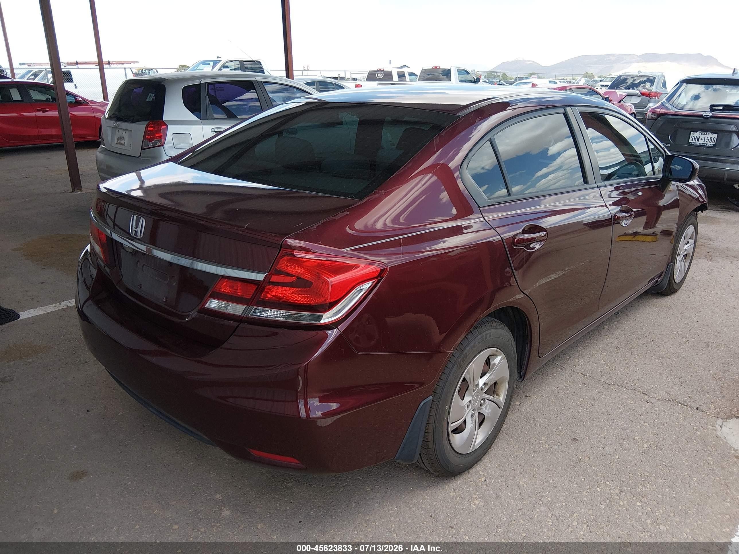 2014 Honda Civic Lx Maroon vin: 19XFB2F51EE056482