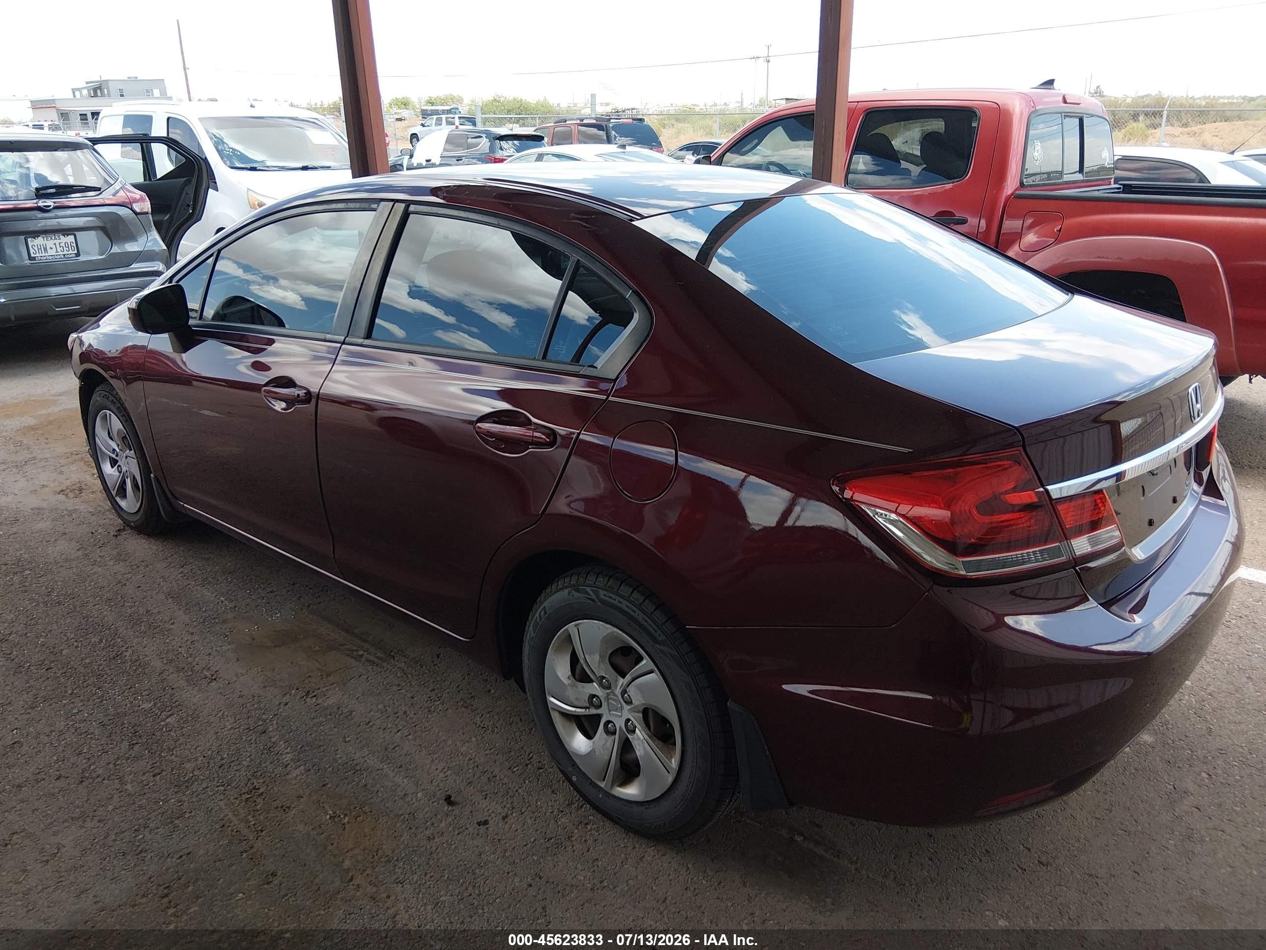 2014 Honda Civic Lx Maroon vin: 19XFB2F51EE056482