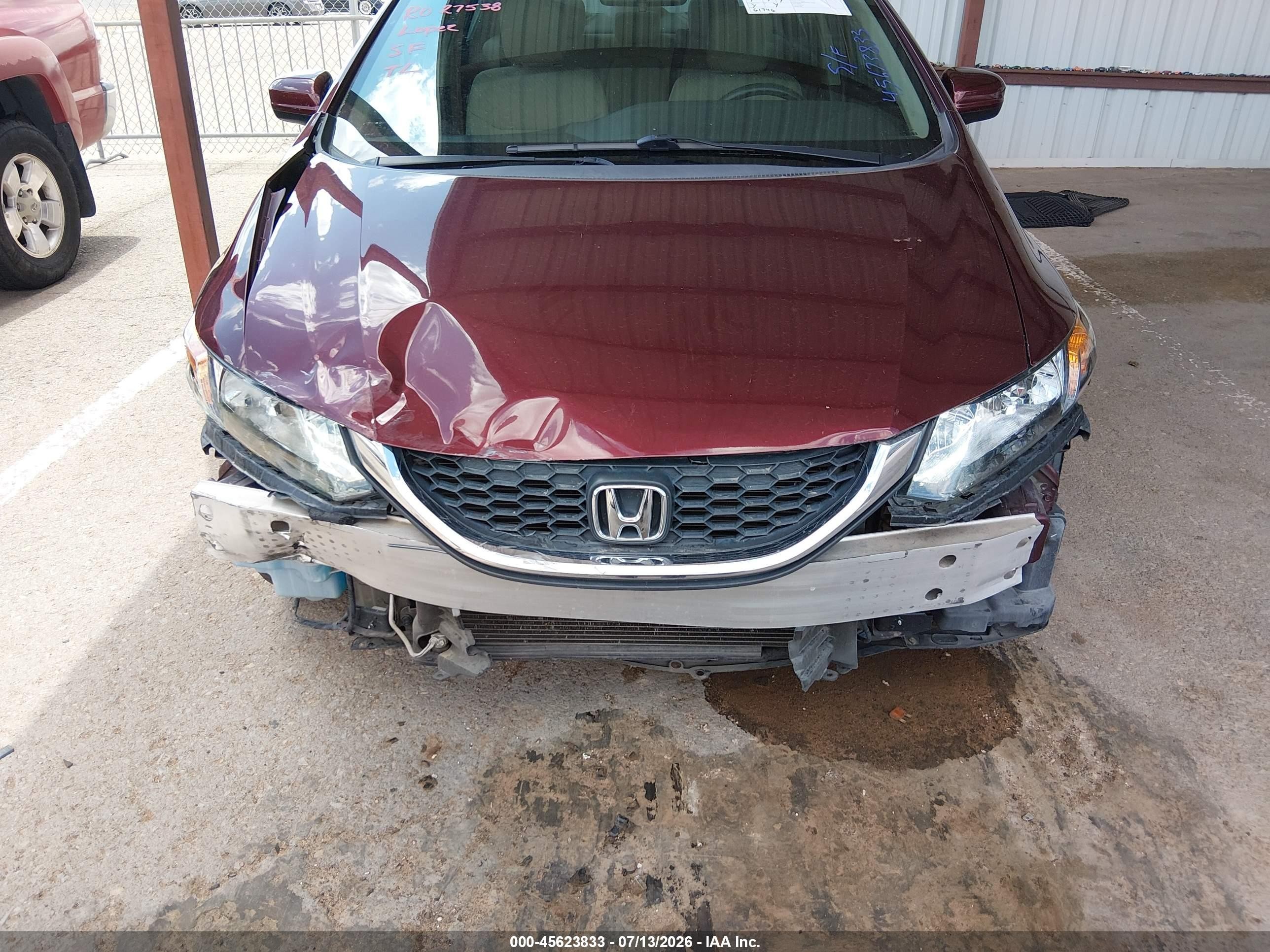 2014 Honda Civic Lx Maroon vin: 19XFB2F51EE056482