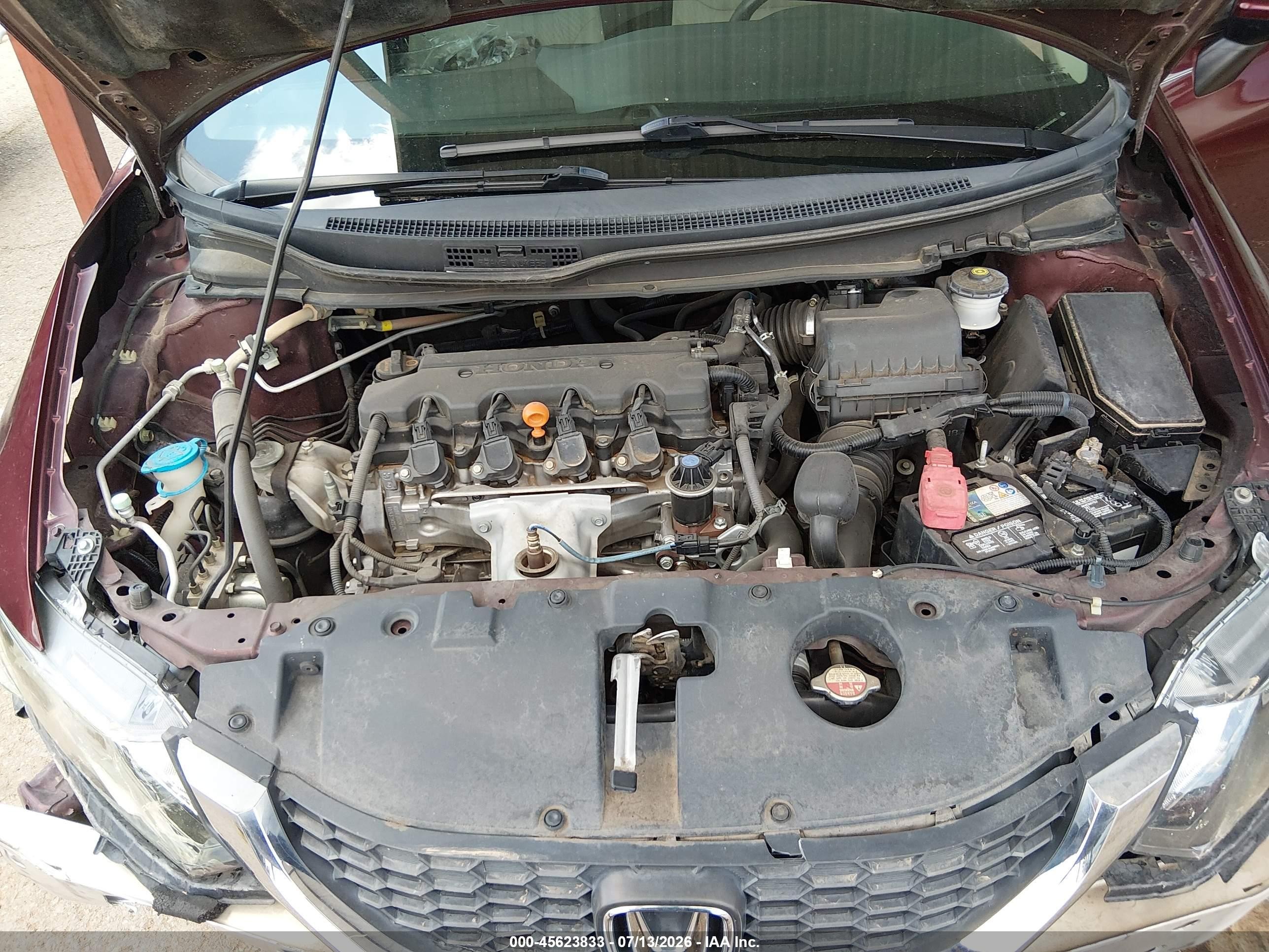 2014 Honda Civic Lx Maroon vin: 19XFB2F51EE056482
