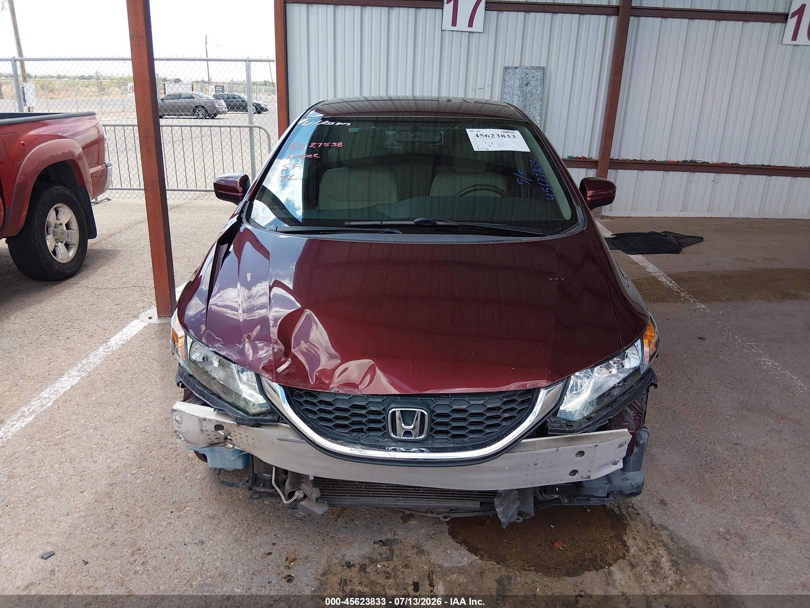 2014 Honda Civic Lx Maroon vin: 19XFB2F51EE056482