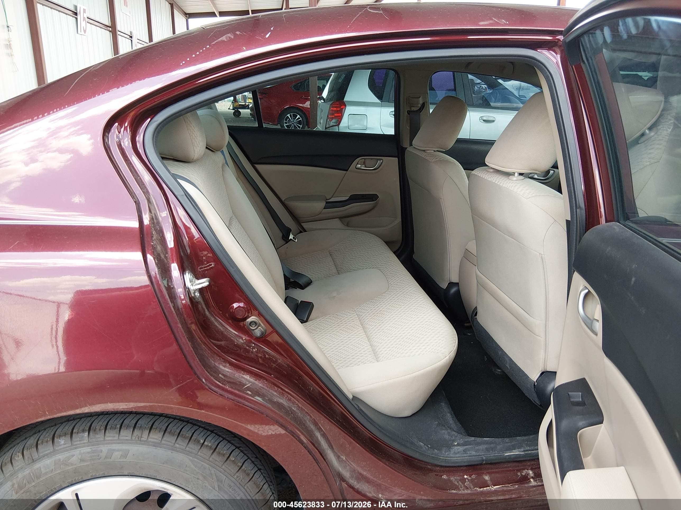 2014 Honda Civic Lx Maroon vin: 19XFB2F51EE056482