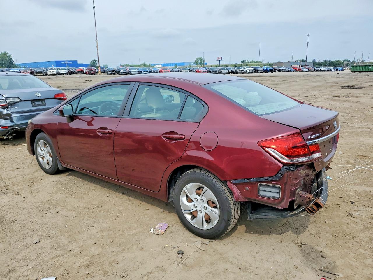 2014 Honda Civic Lx Burgundy vin: 19XFB2F51EE069605