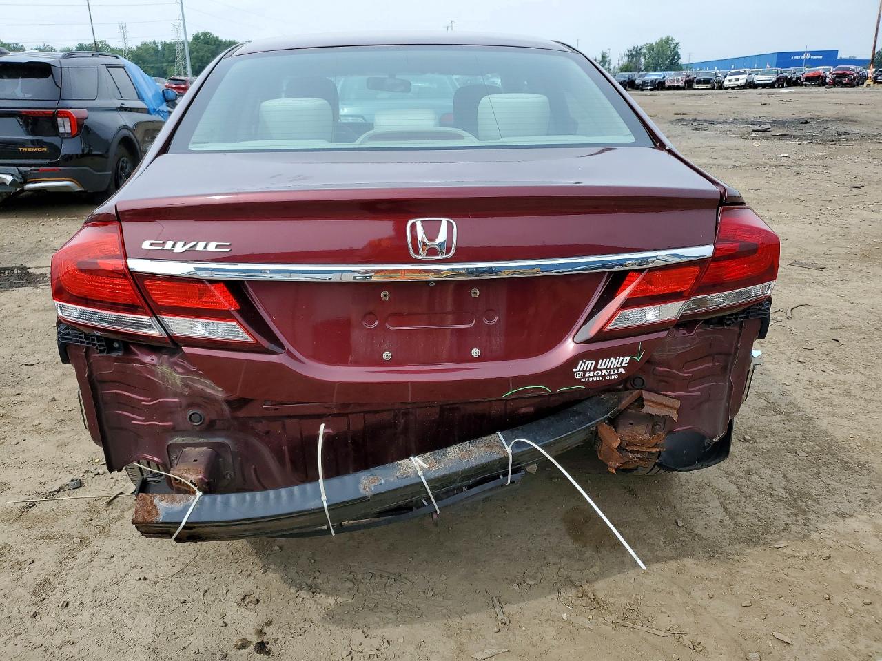 2014 Honda Civic Lx Burgundy vin: 19XFB2F51EE069605