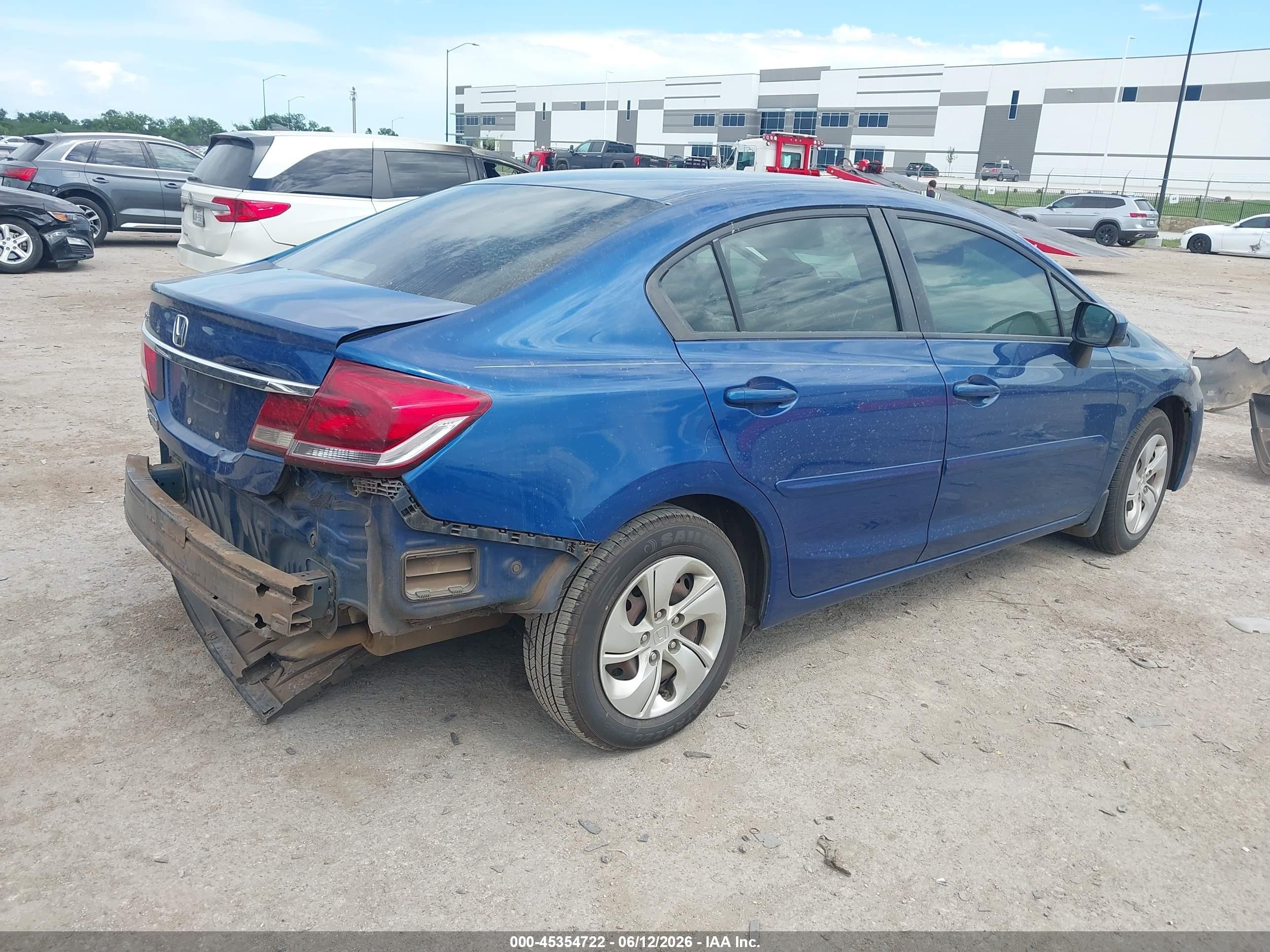 2014 Honda Civic Lx Blue vin: 19XFB2F51EE074884