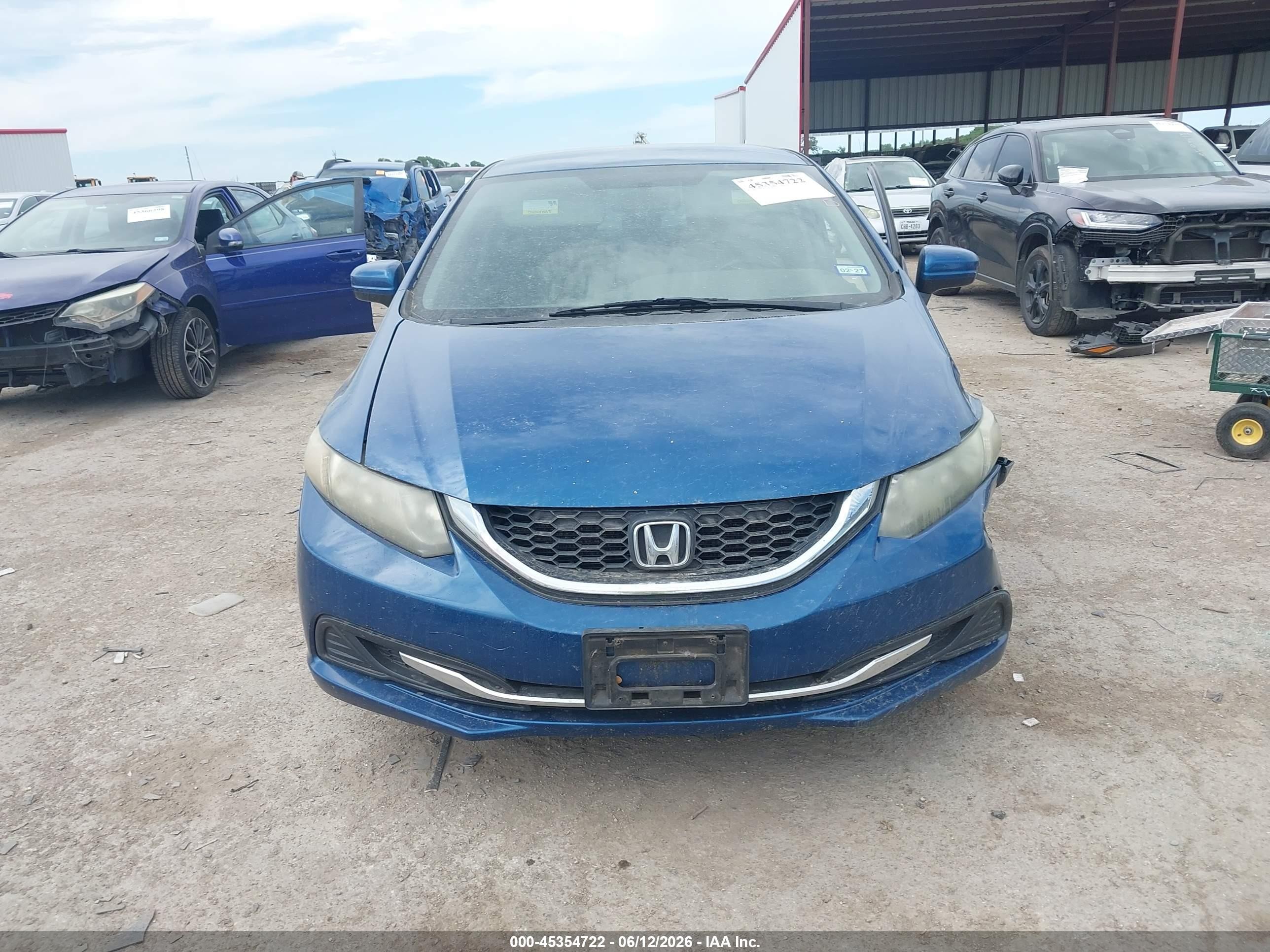 2014 Honda Civic Lx Blue vin: 19XFB2F51EE074884