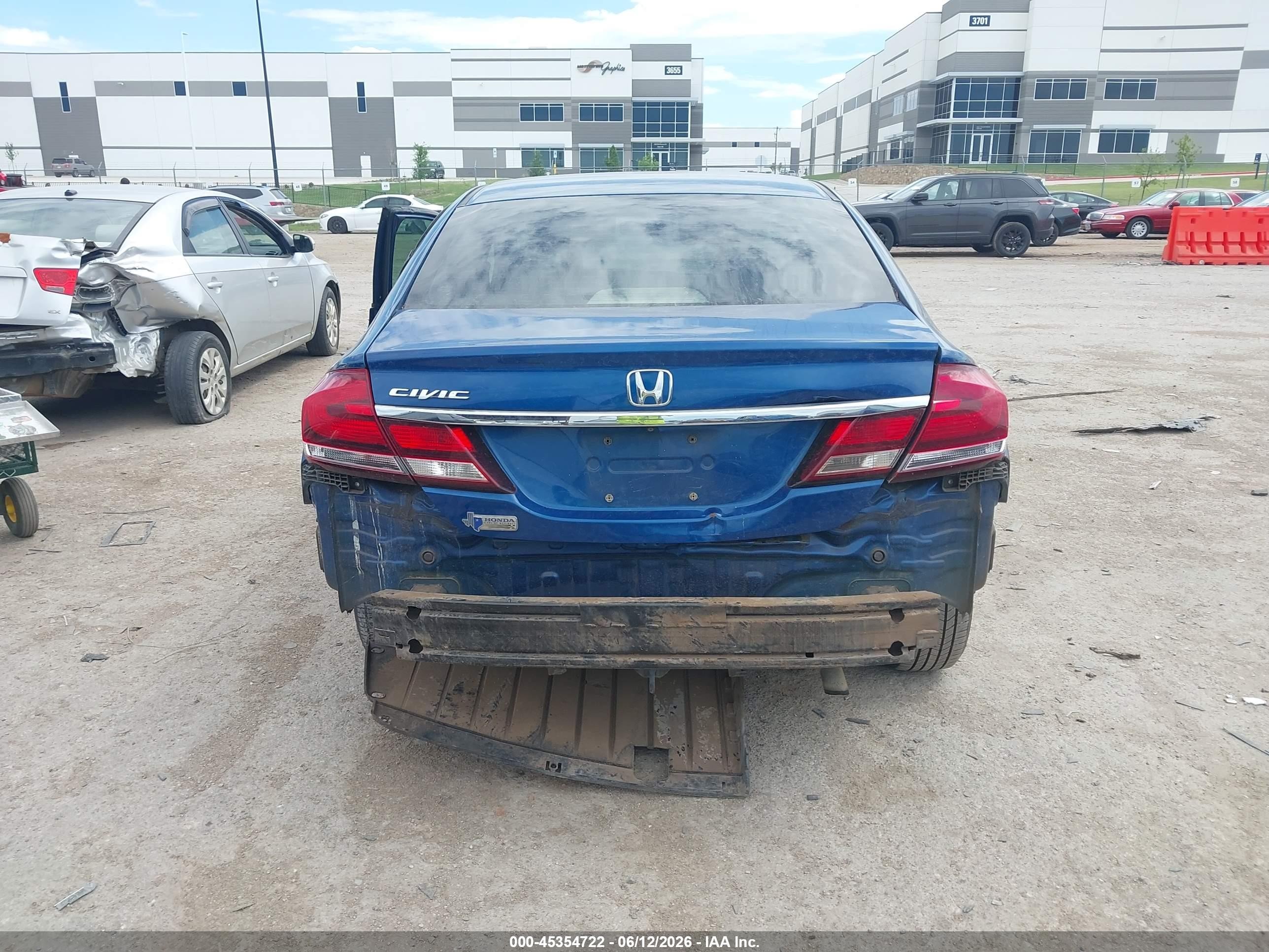 2014 Honda Civic Lx Blue vin: 19XFB2F51EE074884