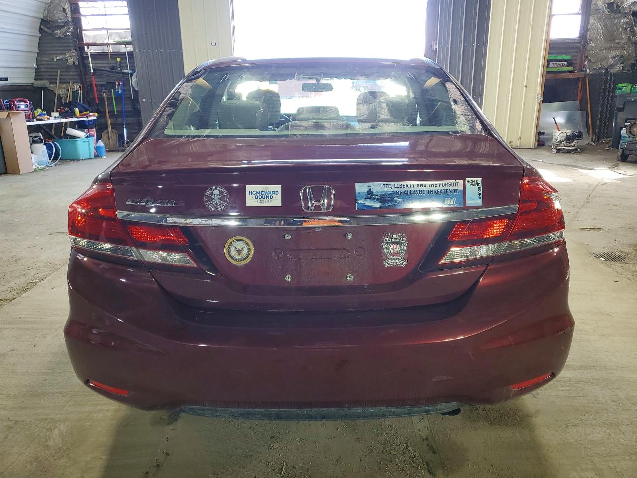 2014 Honda Civic Lx Burgundy vin: 19XFB2F51EE075226