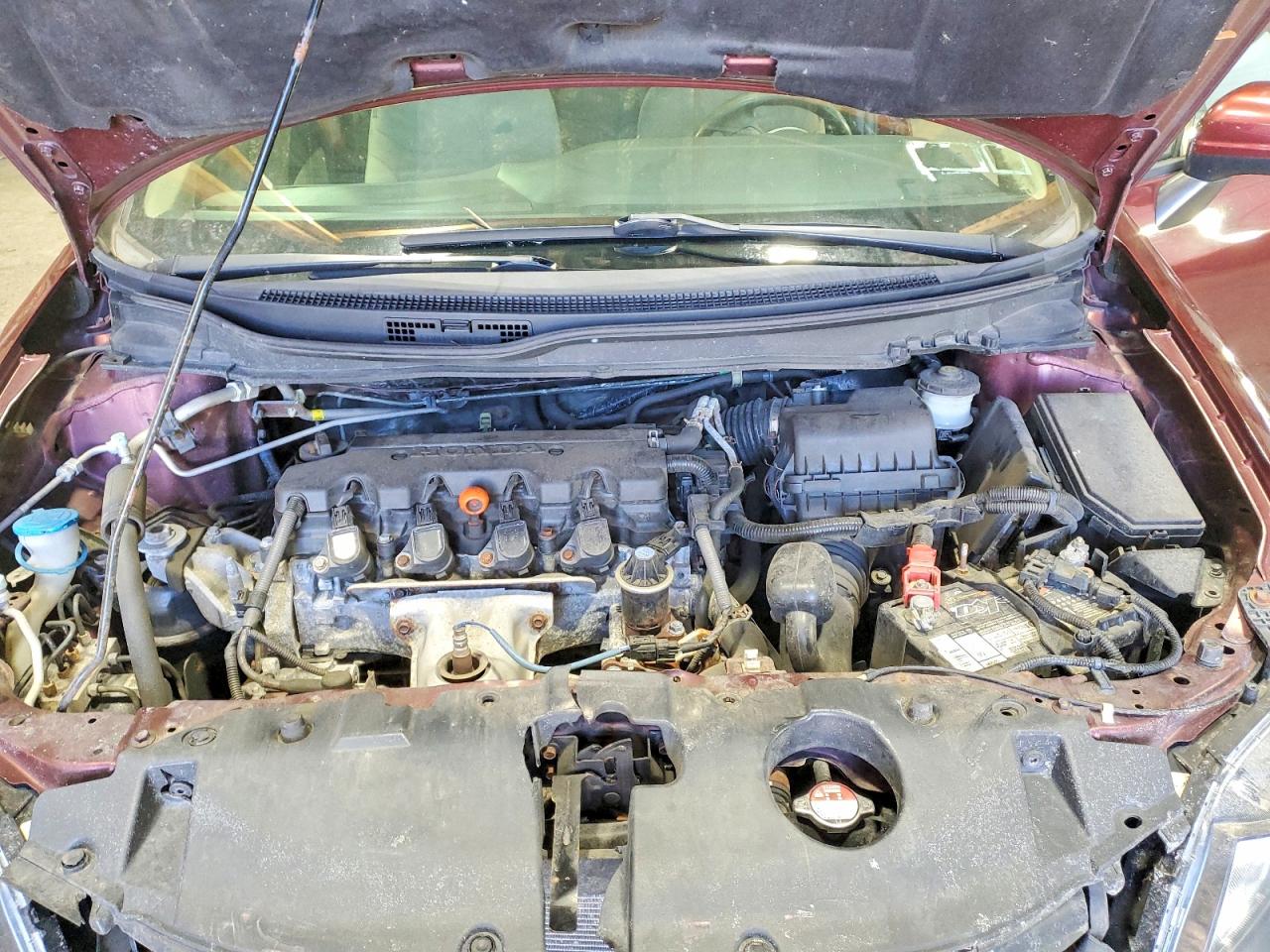 2014 Honda Civic Lx Burgundy vin: 19XFB2F51EE075226