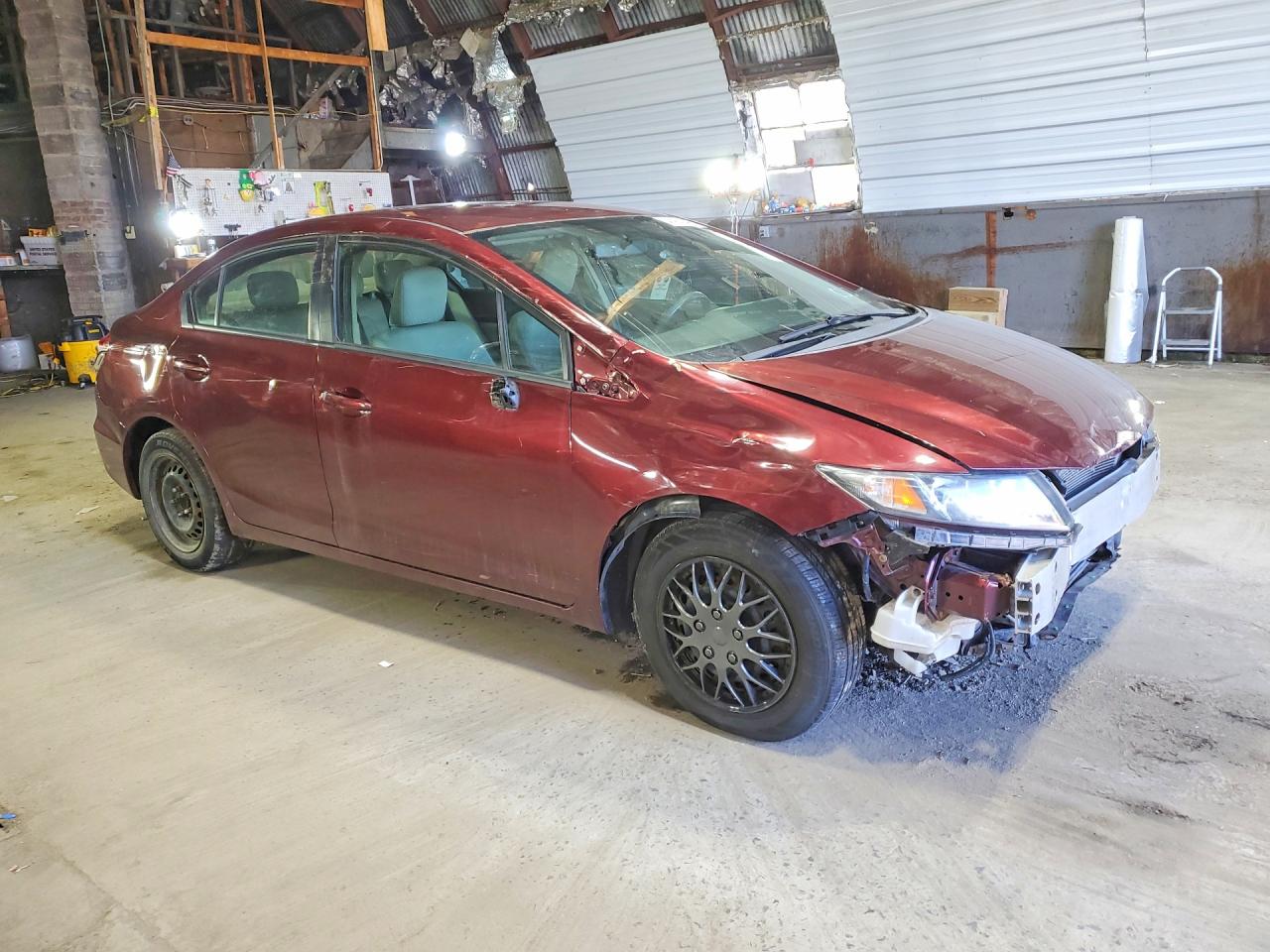 2014 Honda Civic Lx Burgundy vin: 19XFB2F51EE075226