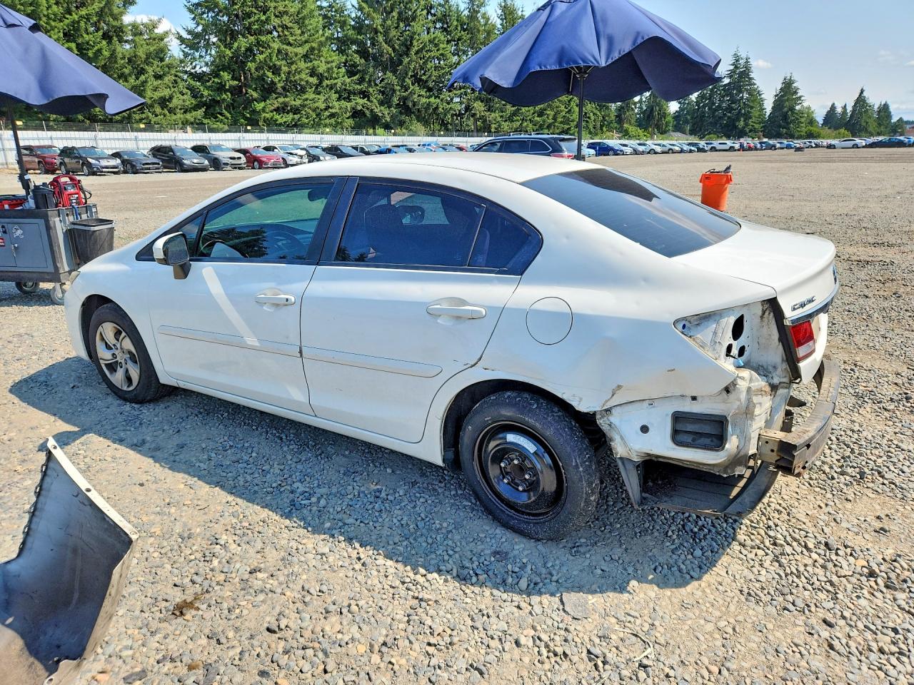 2014 Honda Civic Lx White vin: 19XFB2F51EE081317