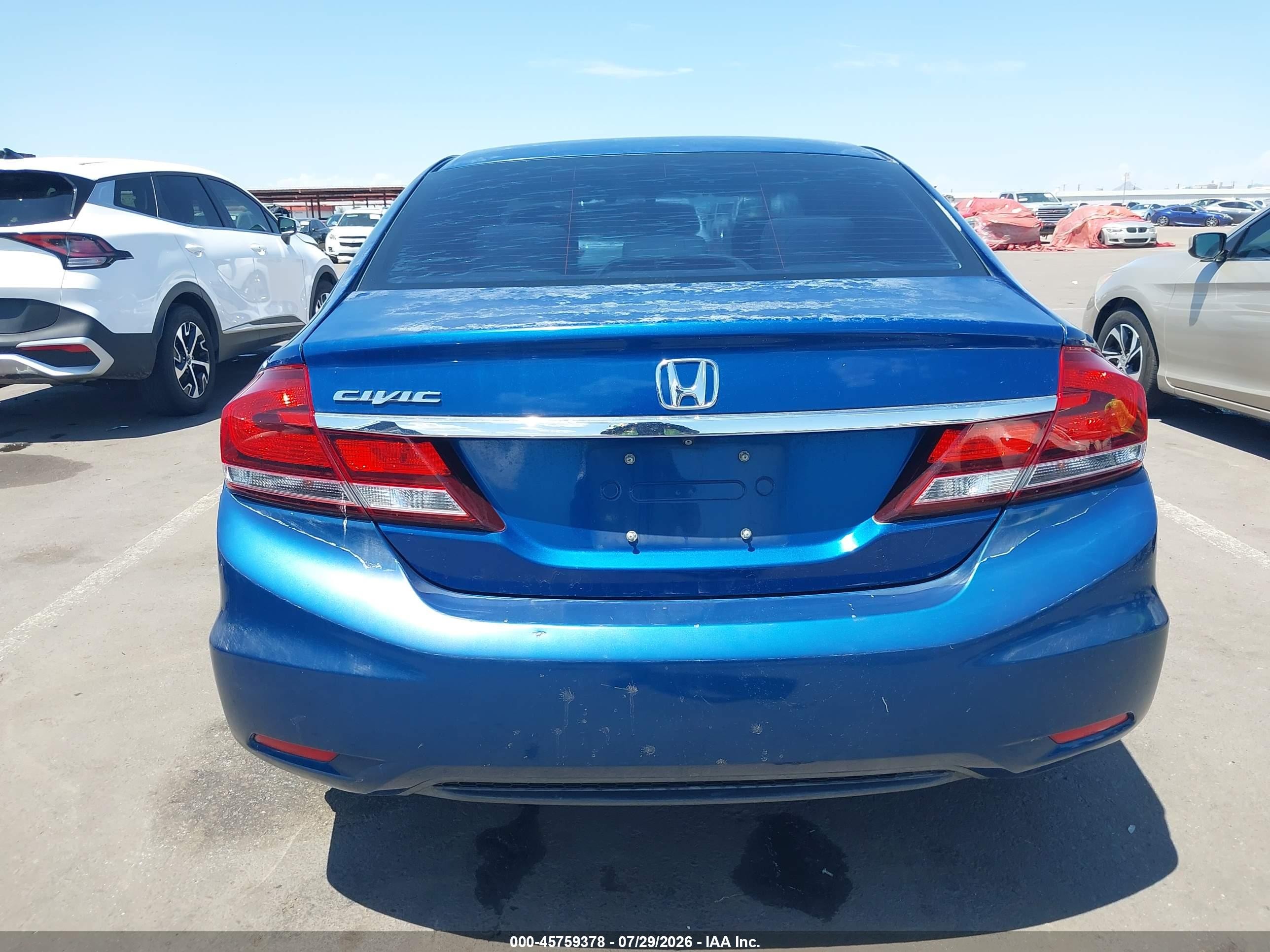 2014 Honda Civic Lx Blue vin: 19XFB2F51EE083455