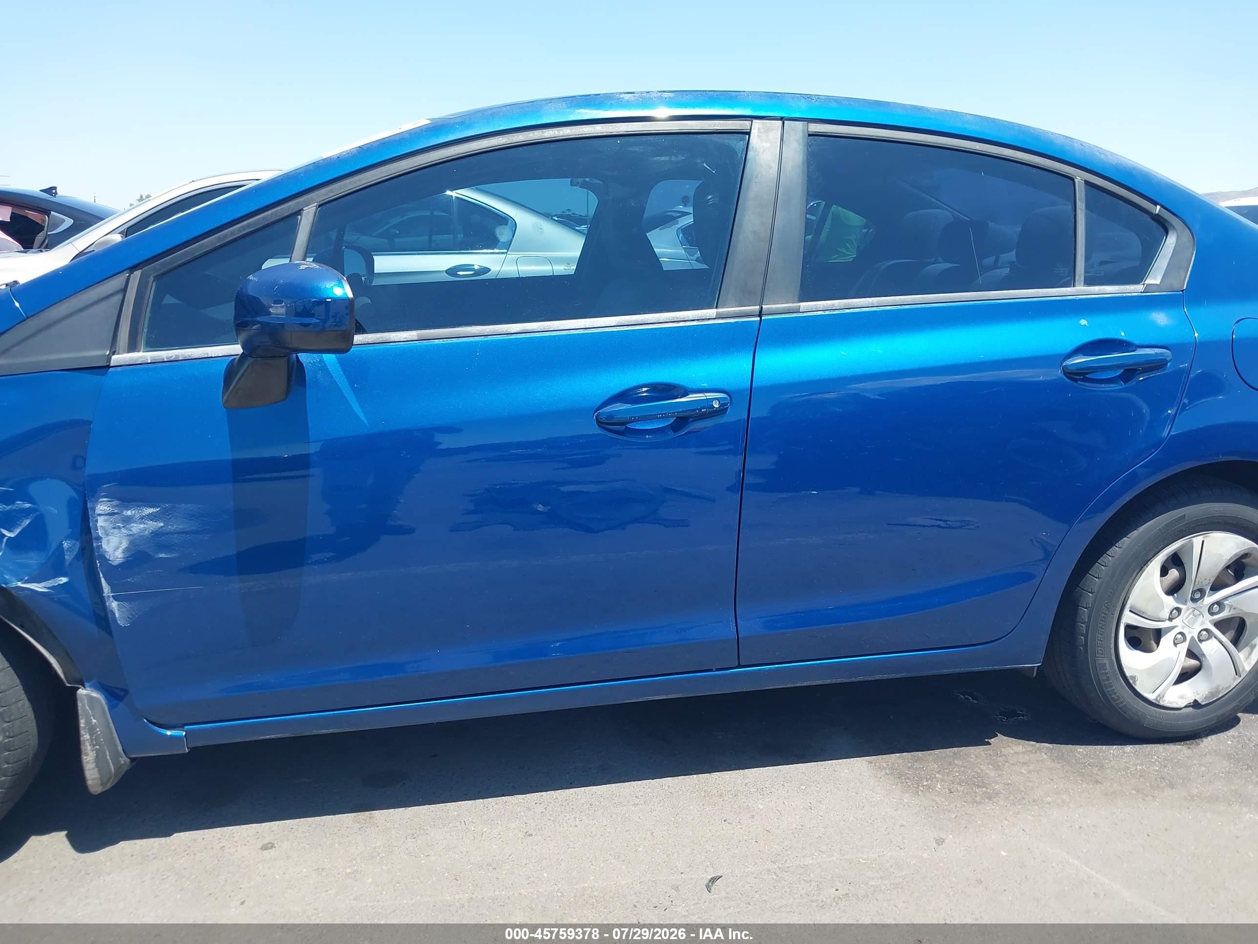 2014 Honda Civic Lx Blue vin: 19XFB2F51EE083455