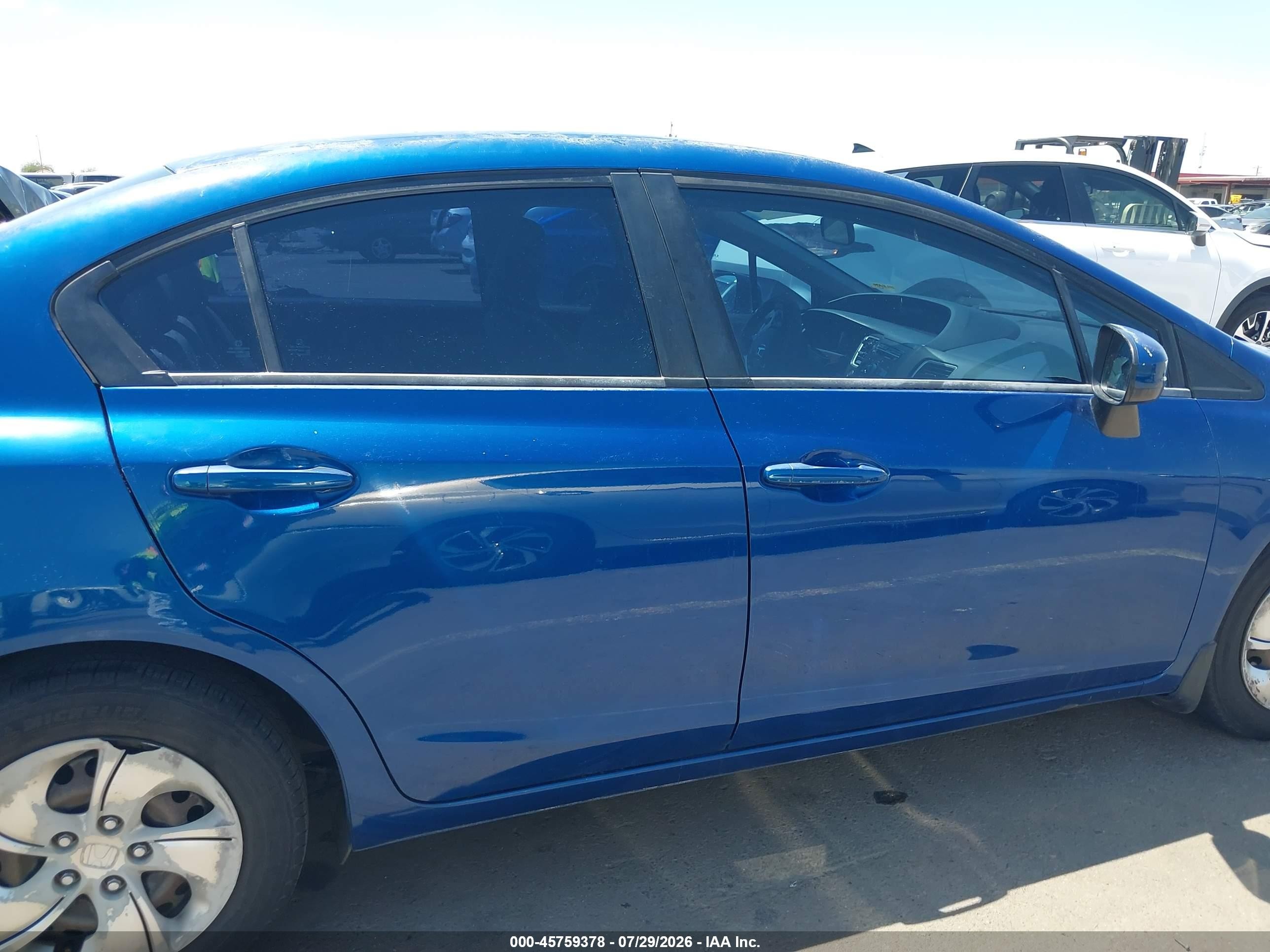 2014 Honda Civic Lx Blue vin: 19XFB2F51EE083455