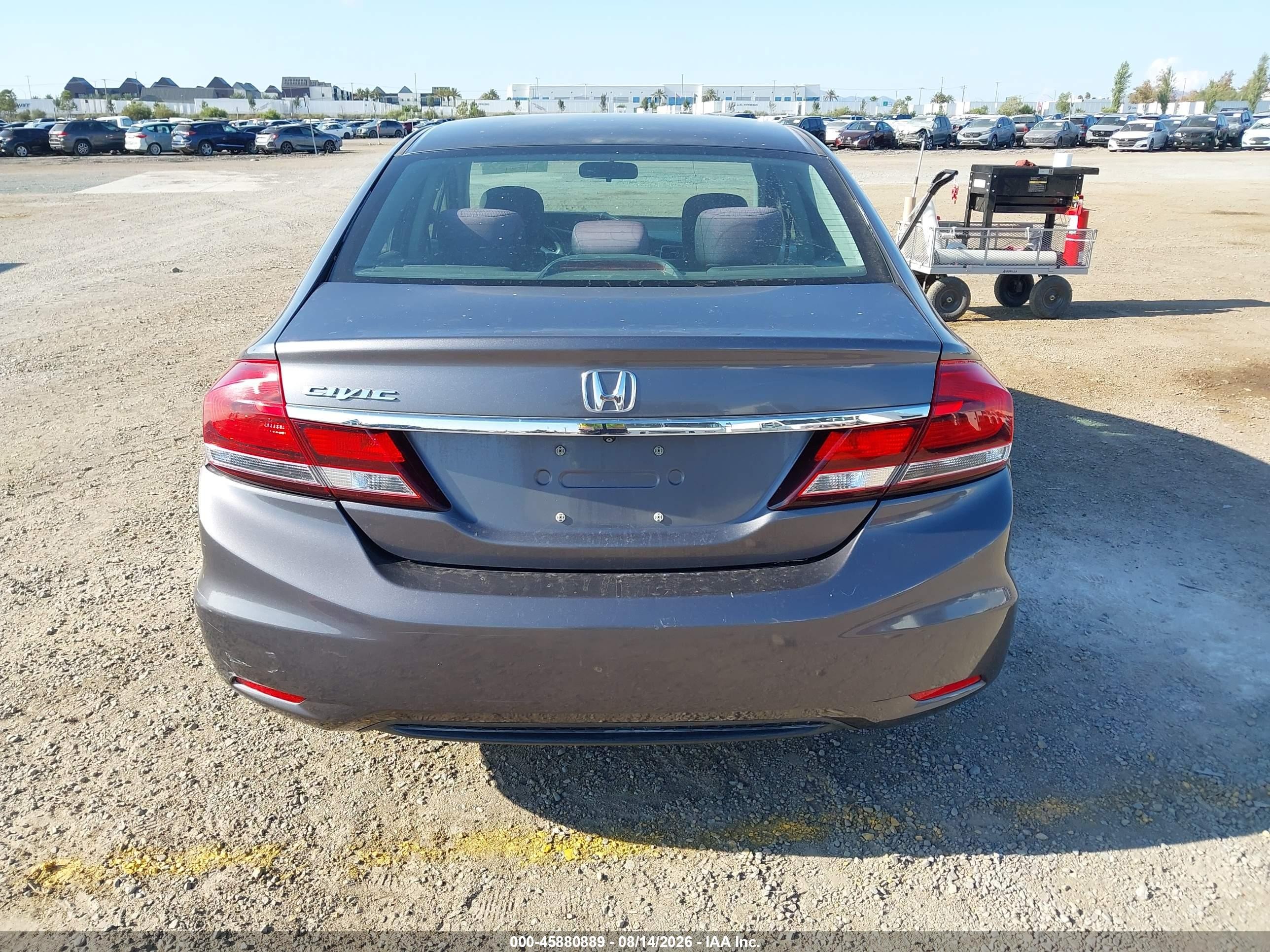 2014 Honda Civic Lx Gray vin: 19XFB2F51EE204341