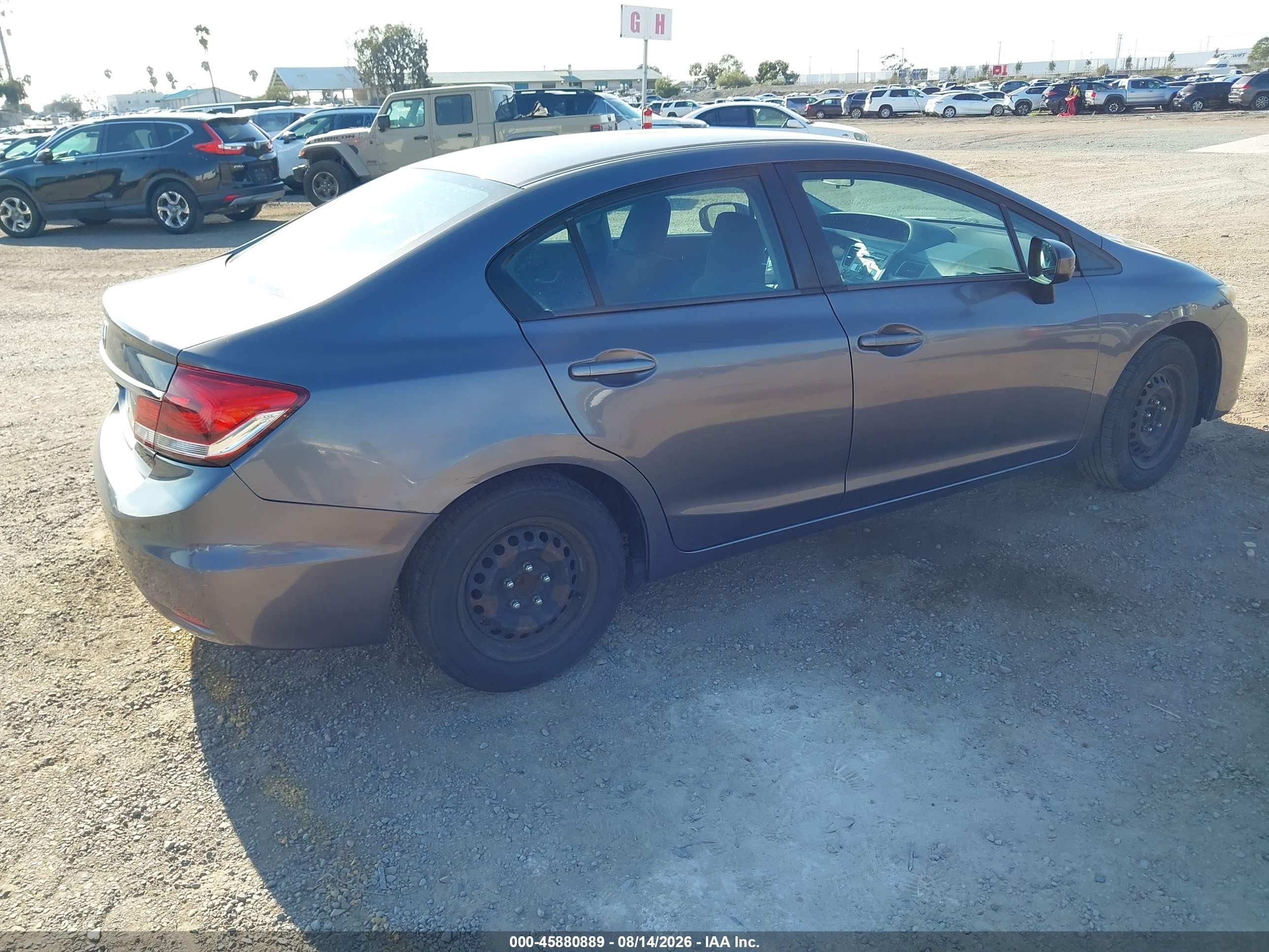 2014 Honda Civic Lx Gray vin: 19XFB2F51EE204341