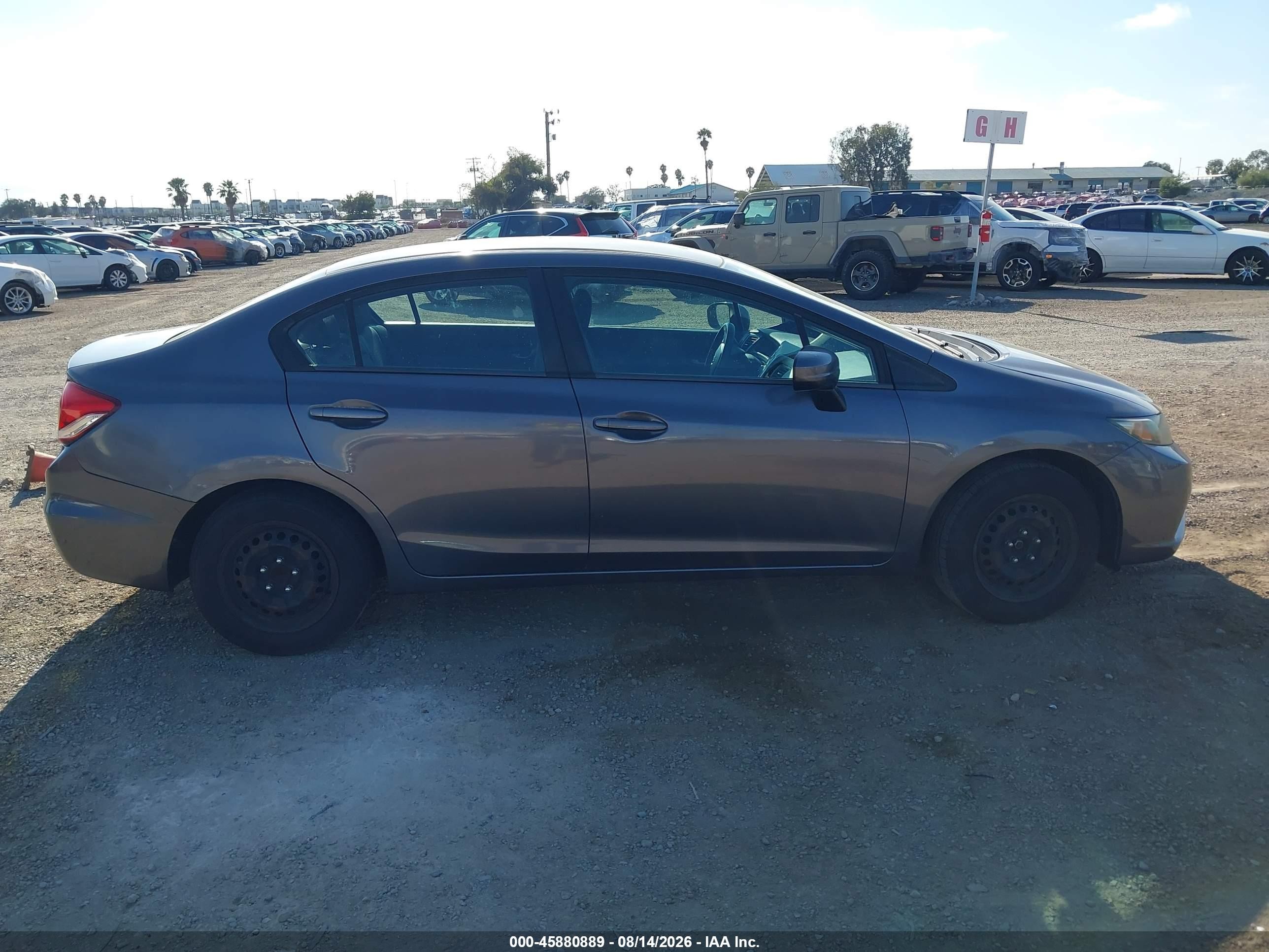 2014 Honda Civic Lx Gray vin: 19XFB2F51EE204341