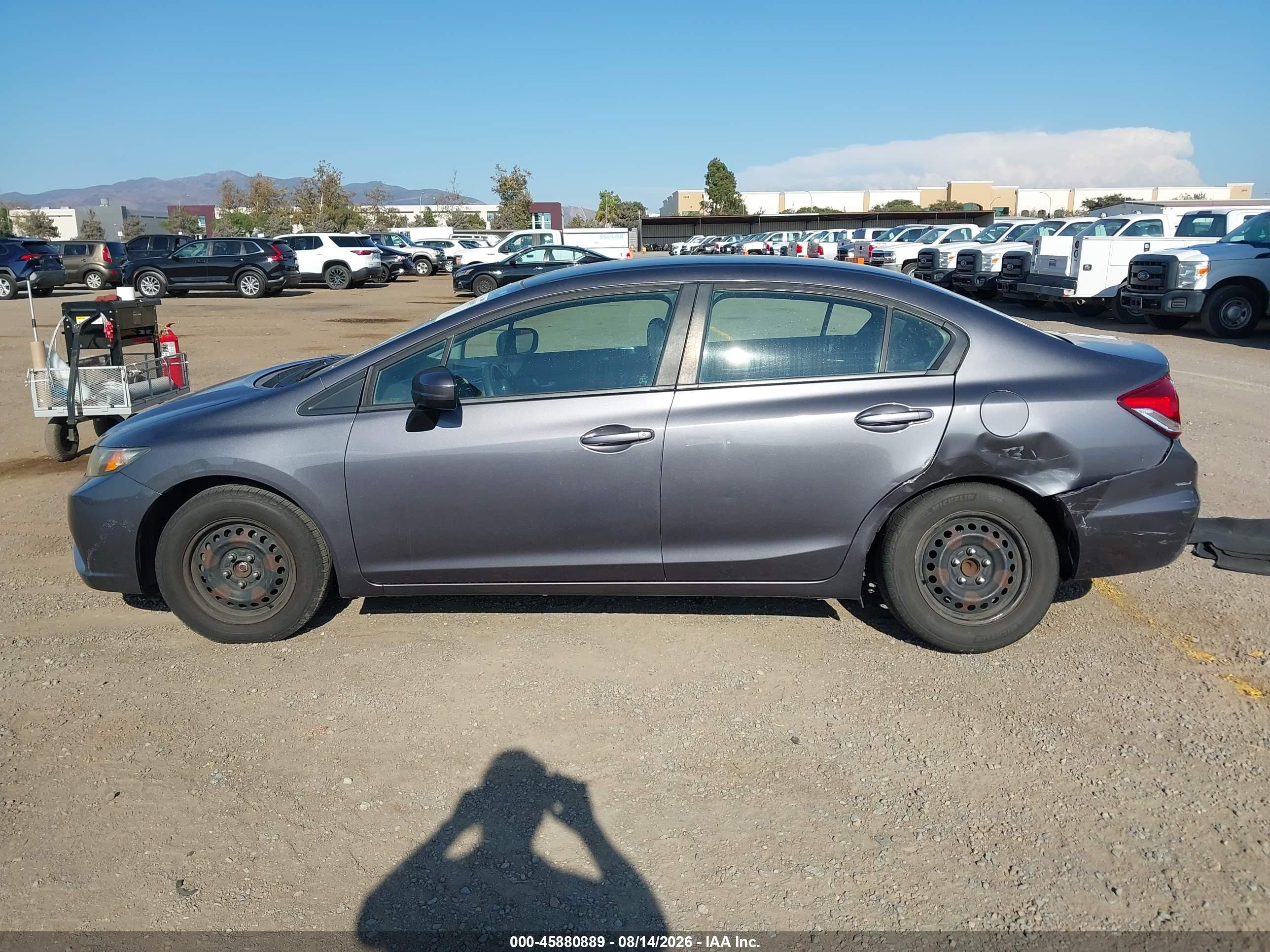 2014 Honda Civic Lx Gray vin: 19XFB2F51EE204341